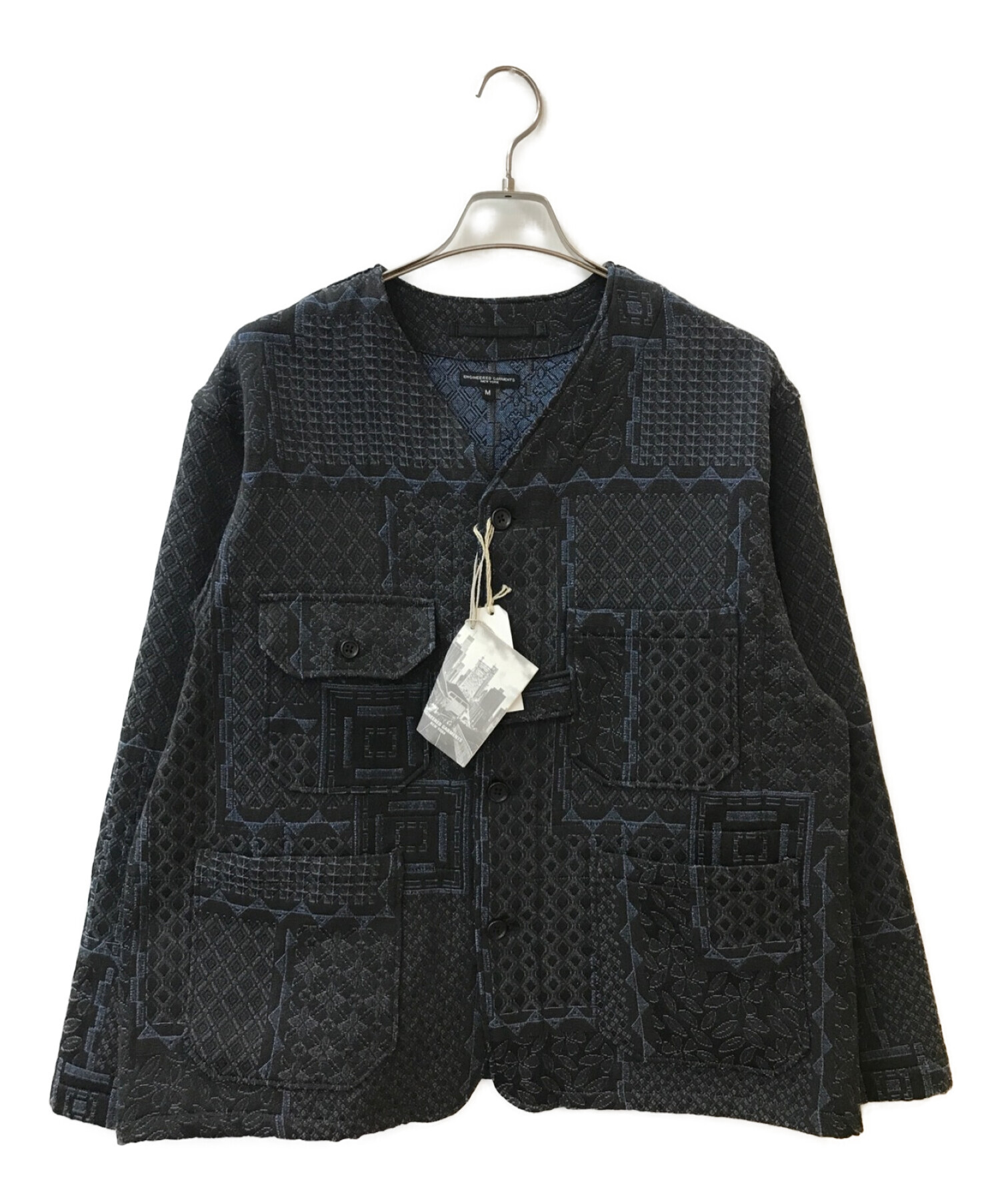 Engineered Garments (エンジニアードガーメンツ) Cardigan Jacket - CP Geo Jacquard ブラック  サイズ:M