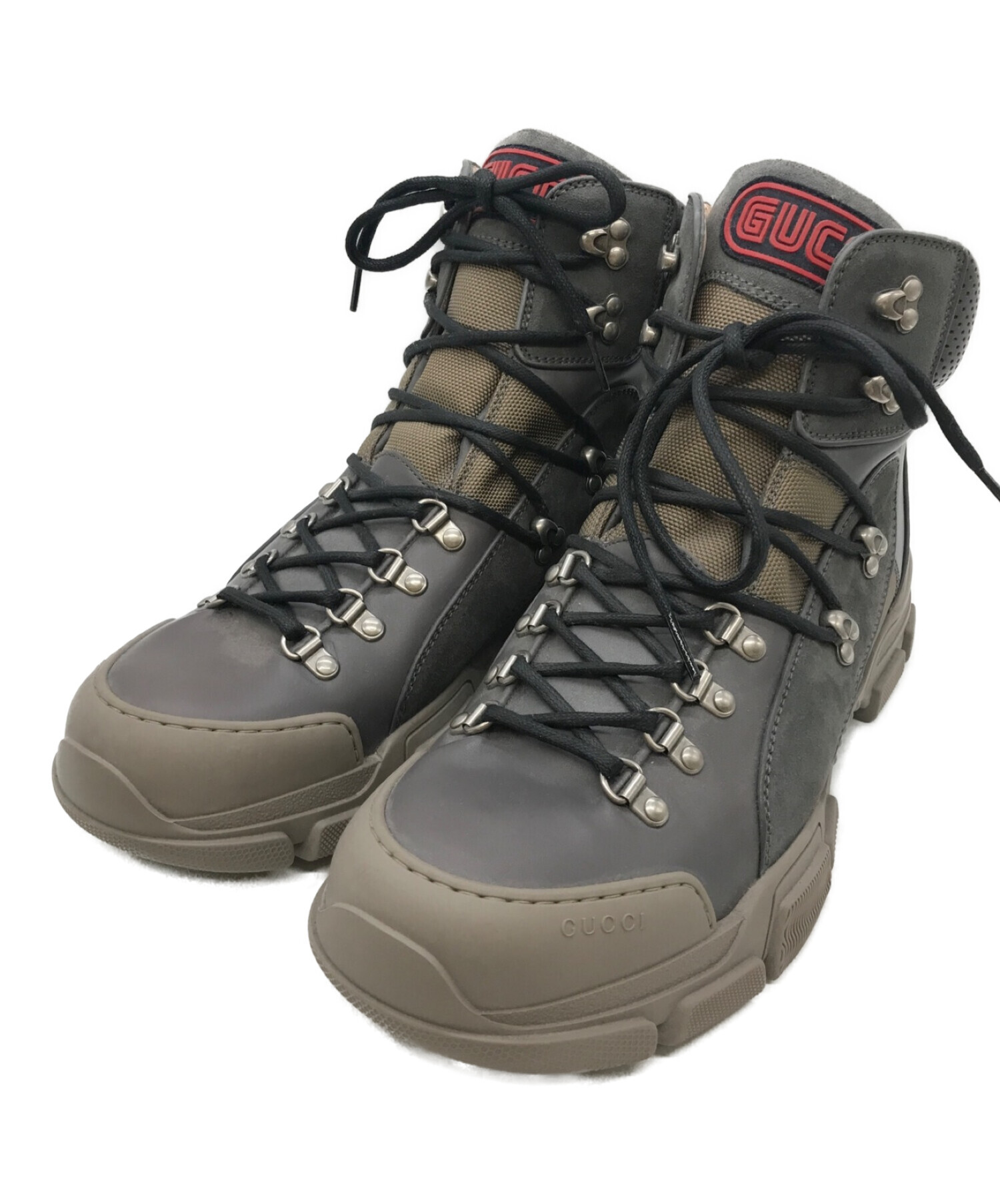 中古・古着通販】GUCCI (グッチ) FLASH trekking boots グレー サイズ