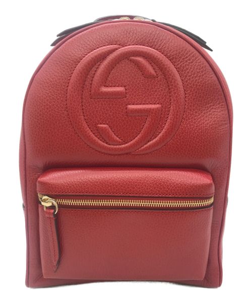 中古・古着通販】GUCCI (グッチ) ソーホーレザーバックパック レッド