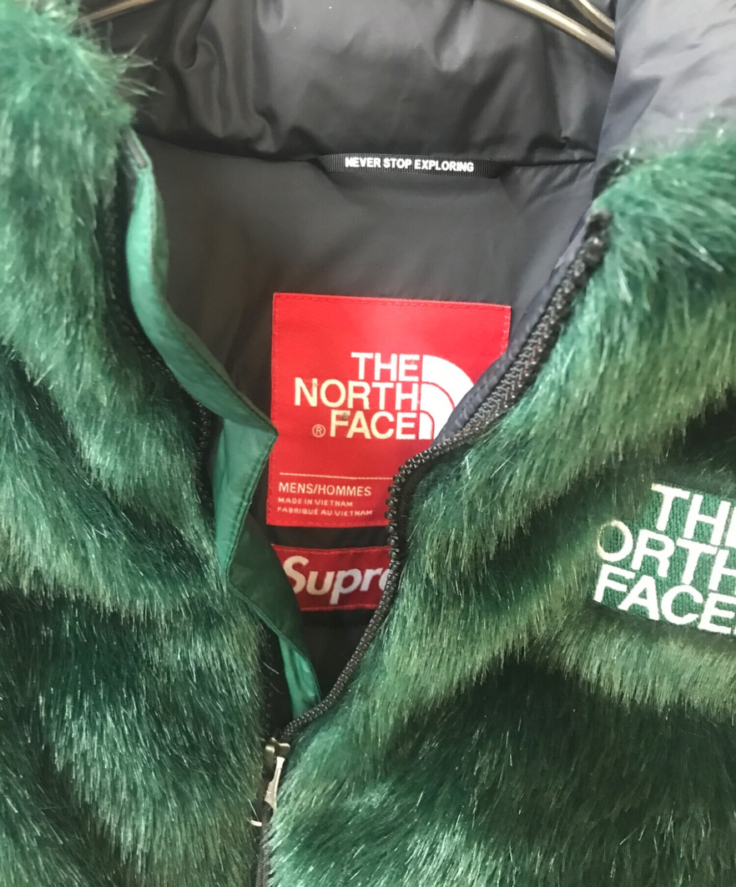 Supreme Fur Nuptse Jacket ノースシュプーリーム緑M