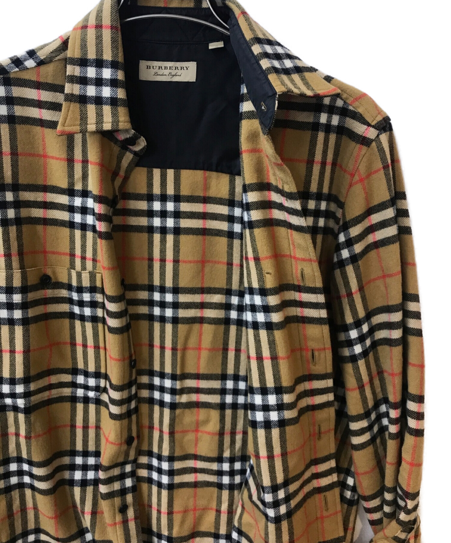 BURBERRY LONDON ENGLAND (バーバリー ロンドン イングランド) Lyndhurst Check Flannel Shirt  ベージュ サイズ:M