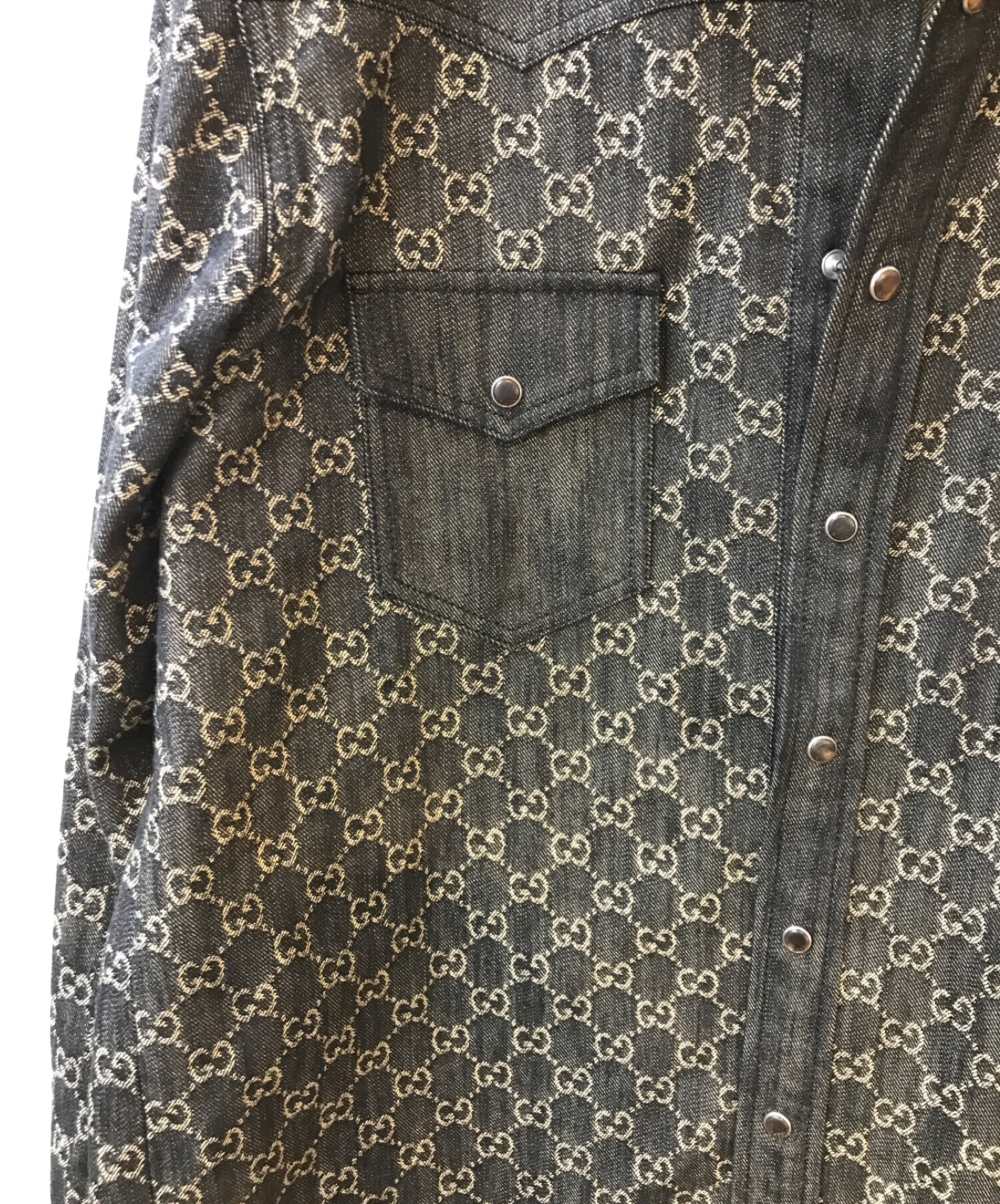 中古・古着通販】GUCCI (グッチ) GGジャカードデニム シャツ