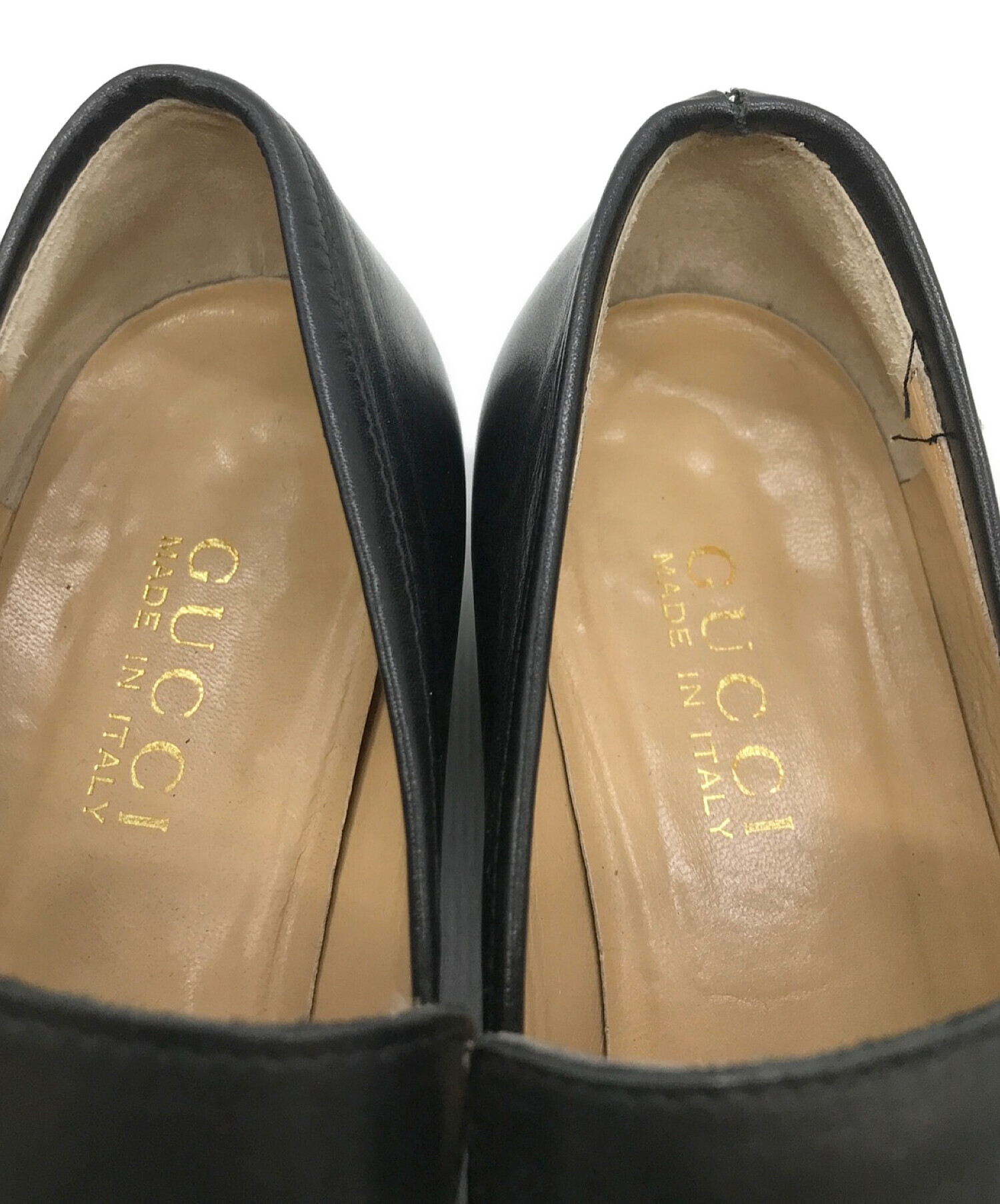 中古・古着通販】GUCCI (グッチ) スクエアトゥビットローファー