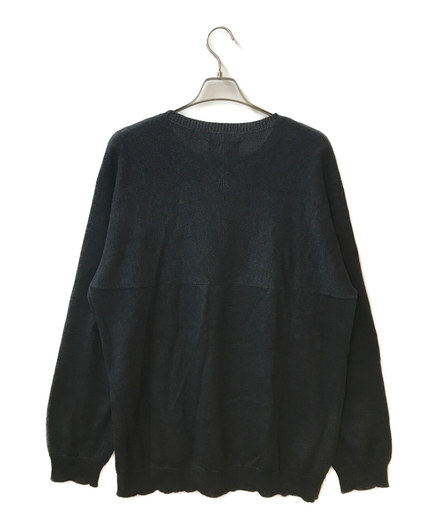 中古・古着通販】nanamica (ナナミカ) 7G Crew Neck Sweater ブラック ...