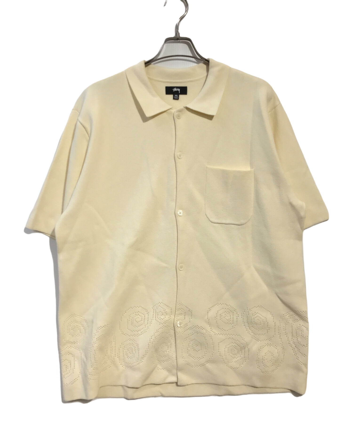 stussy (ステューシー) Perforated Swirl Knit Shirt アイボリー サイズ:XXL