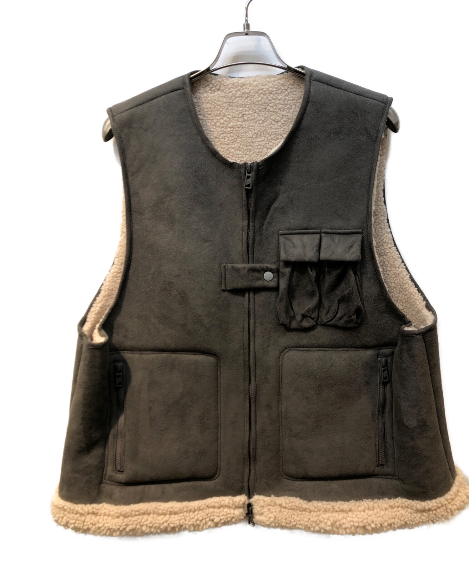 中古・古着通販】F/CE. (エフシーイー) FAUX SHEARLING VEST グレー