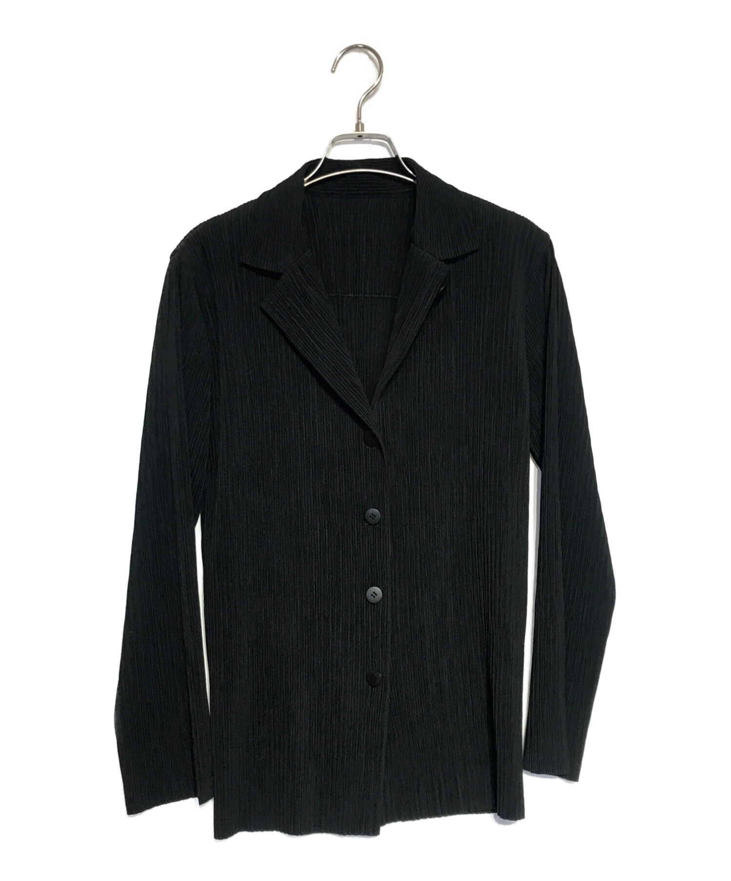 ISSEY MIYAKE (イッセイミヤケ) プリーツジャケット ブラック サイズ:2