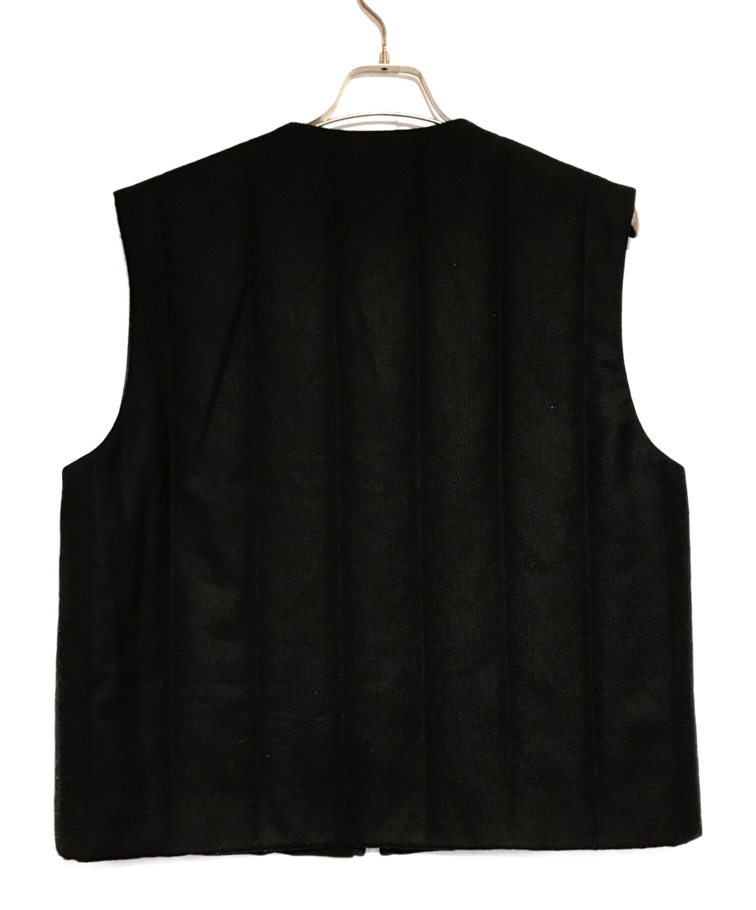 MATSUFUJI (マツフジ) Wool Stripe Quilted Vest ブラック サイズ:4