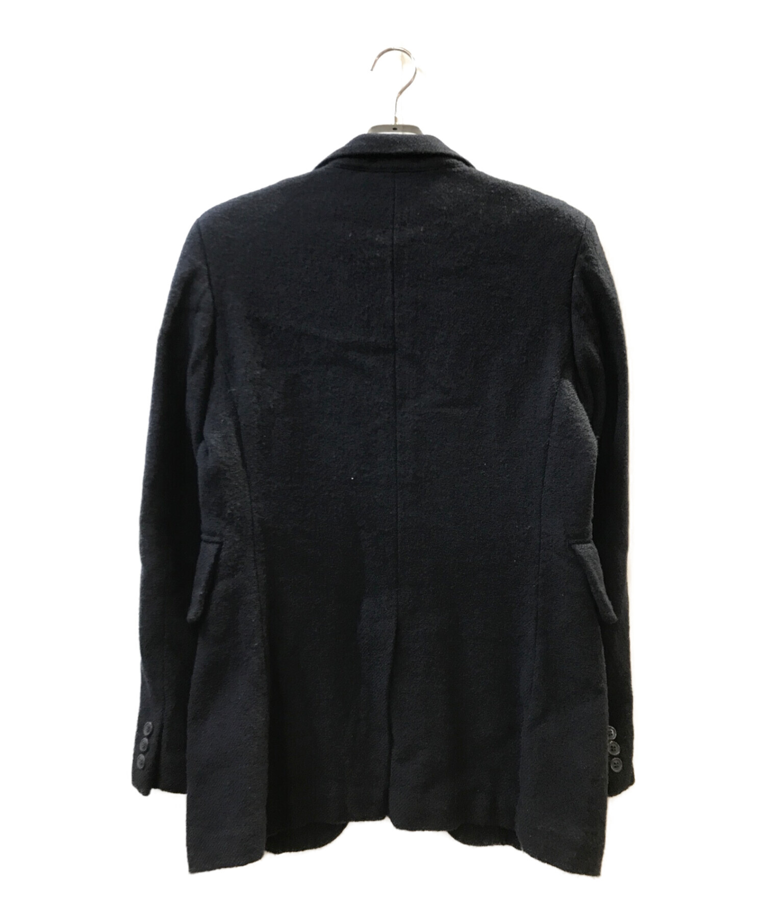 COMME des GARCONS HOMME PLUS (コムデギャルソンオムプリュス) 製品加工ウールテーラードジャケット ネイビー サイズ:S