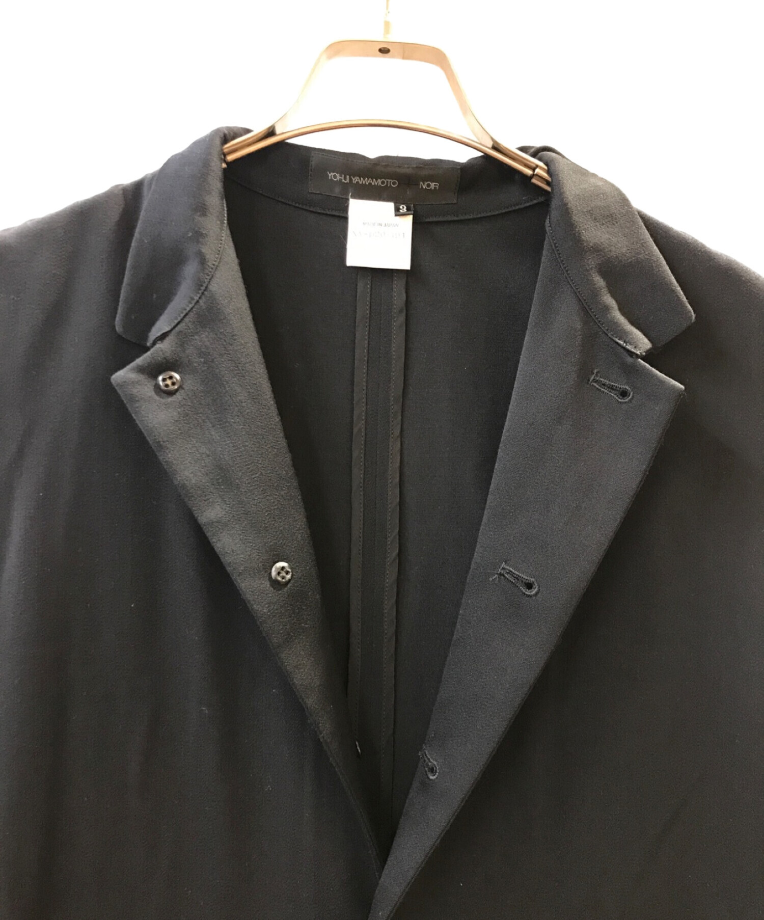 中古・古着通販】yohji yamamoto+noir (ヨウジヤマモトプリュスノアール) マキシロングシャツワンピース ブラック  サイズ:3｜ブランド・古着通販 トレファク公式【TREFAC FASHION】スマホサイト