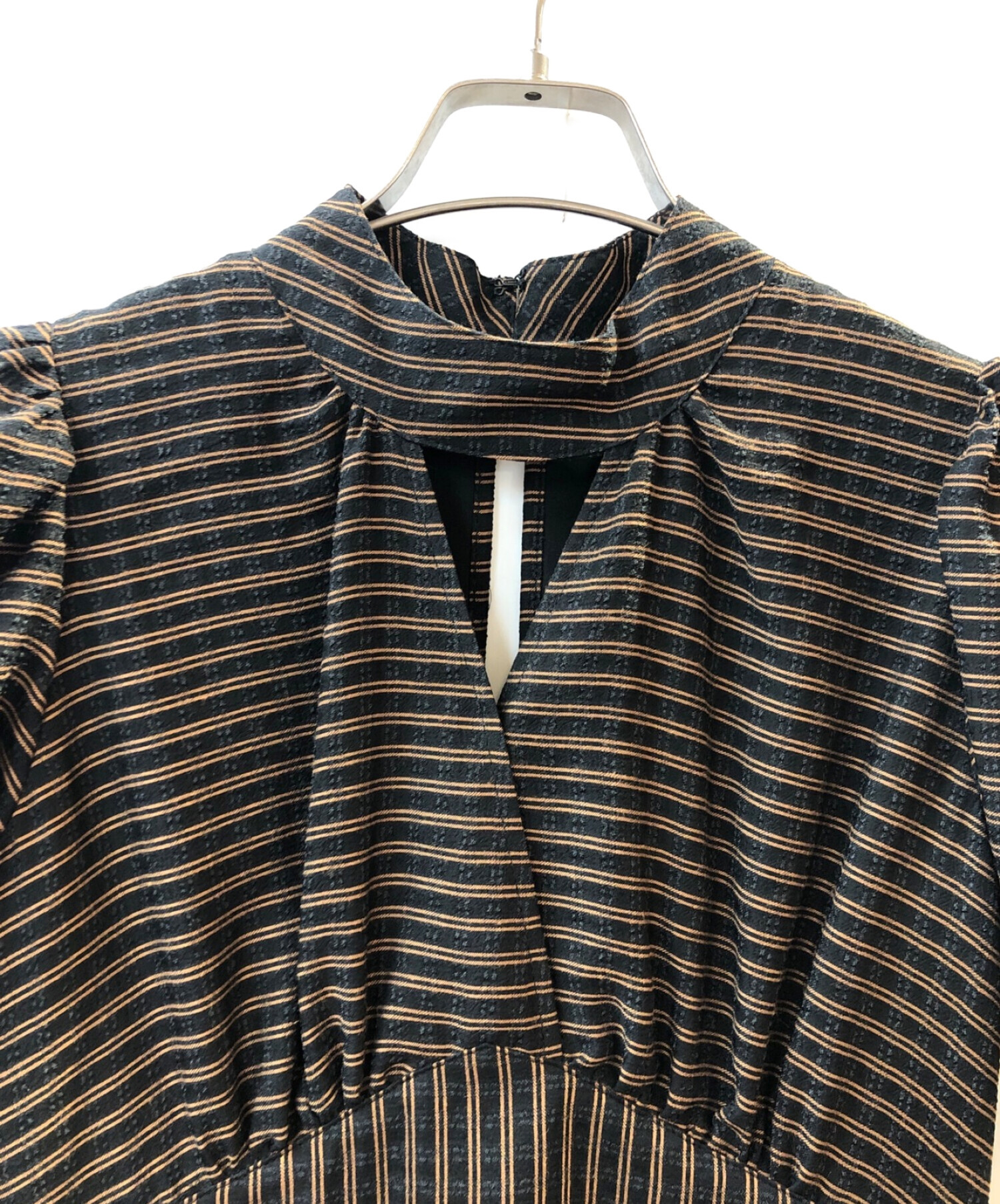 HER LIP TO (ハーリップトゥ) striped midi dress ブラウン サイズ:Ｓ