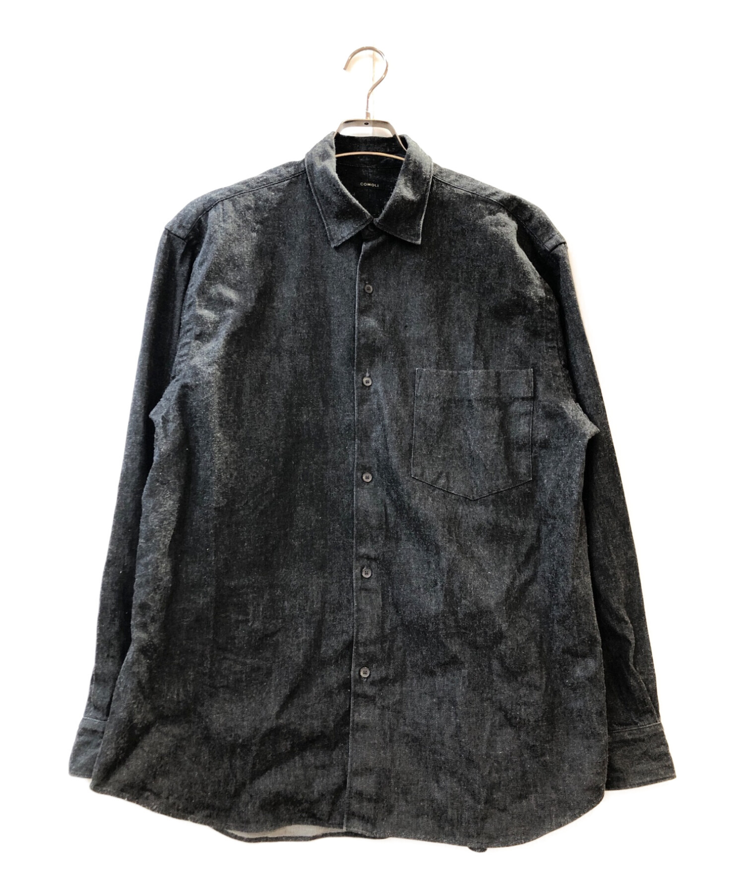 COMOLI (コモリ) コモリシャツ ブラックエクリュ ブラック サイズ:2