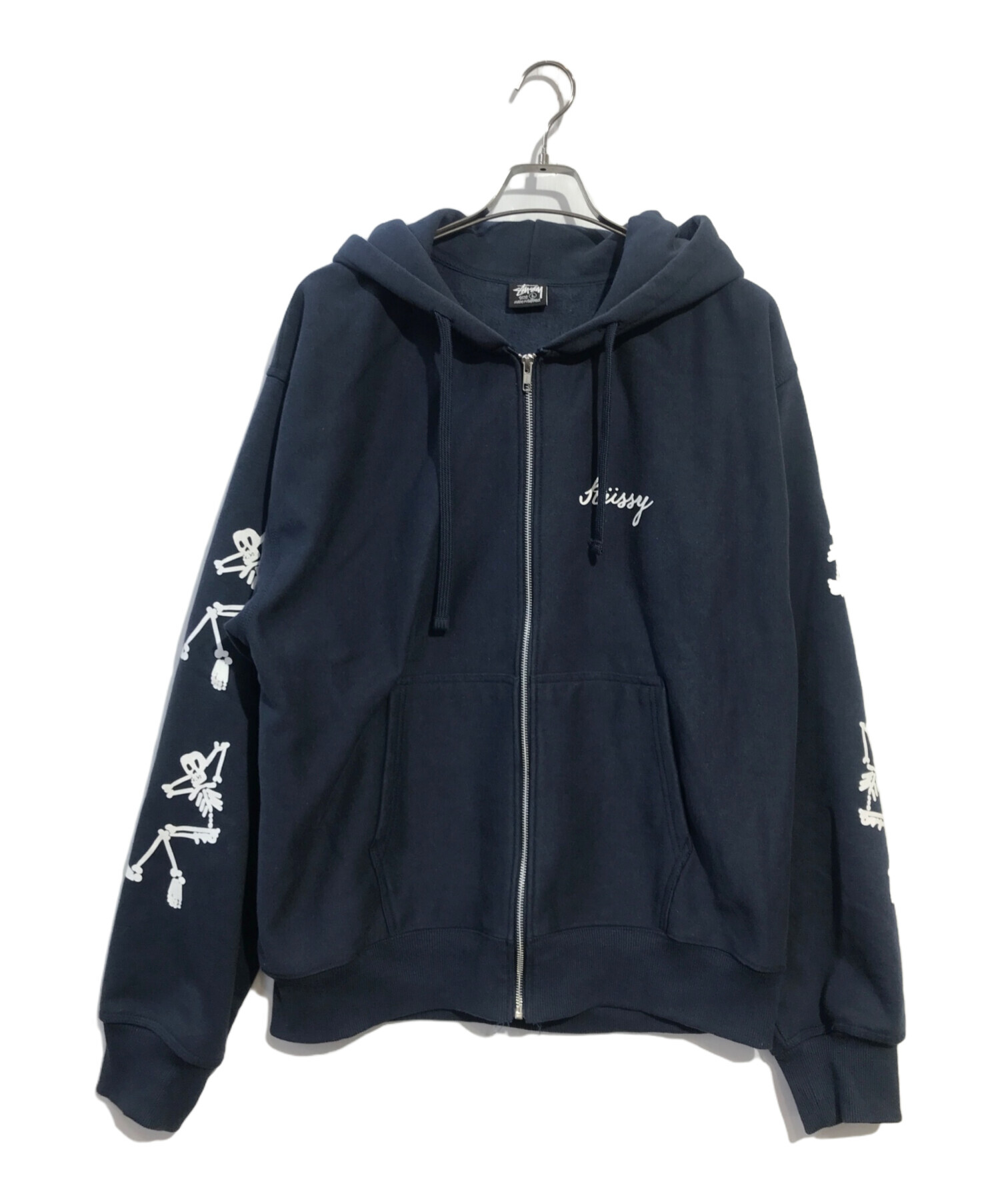 中古・古着通販】stussy (ステューシー) スリーブプリントジップパーカー ネイビー サイズ:L｜ブランド・古着通販 トレファク公式【TREFAC  FASHION】スマホサイト