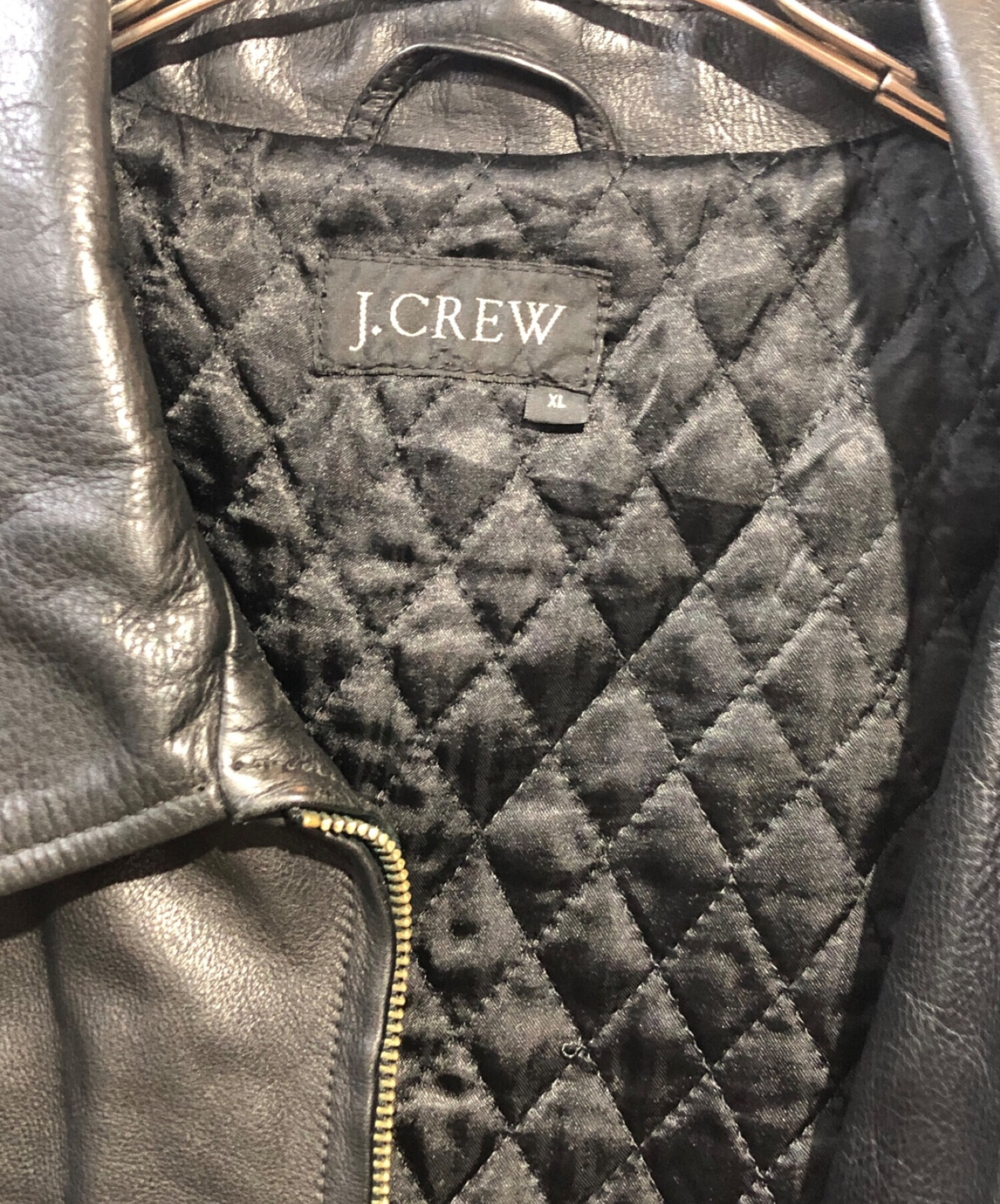 中古・古着通販】J.CREW (ジェイクルー) レザーカーコート ブラック