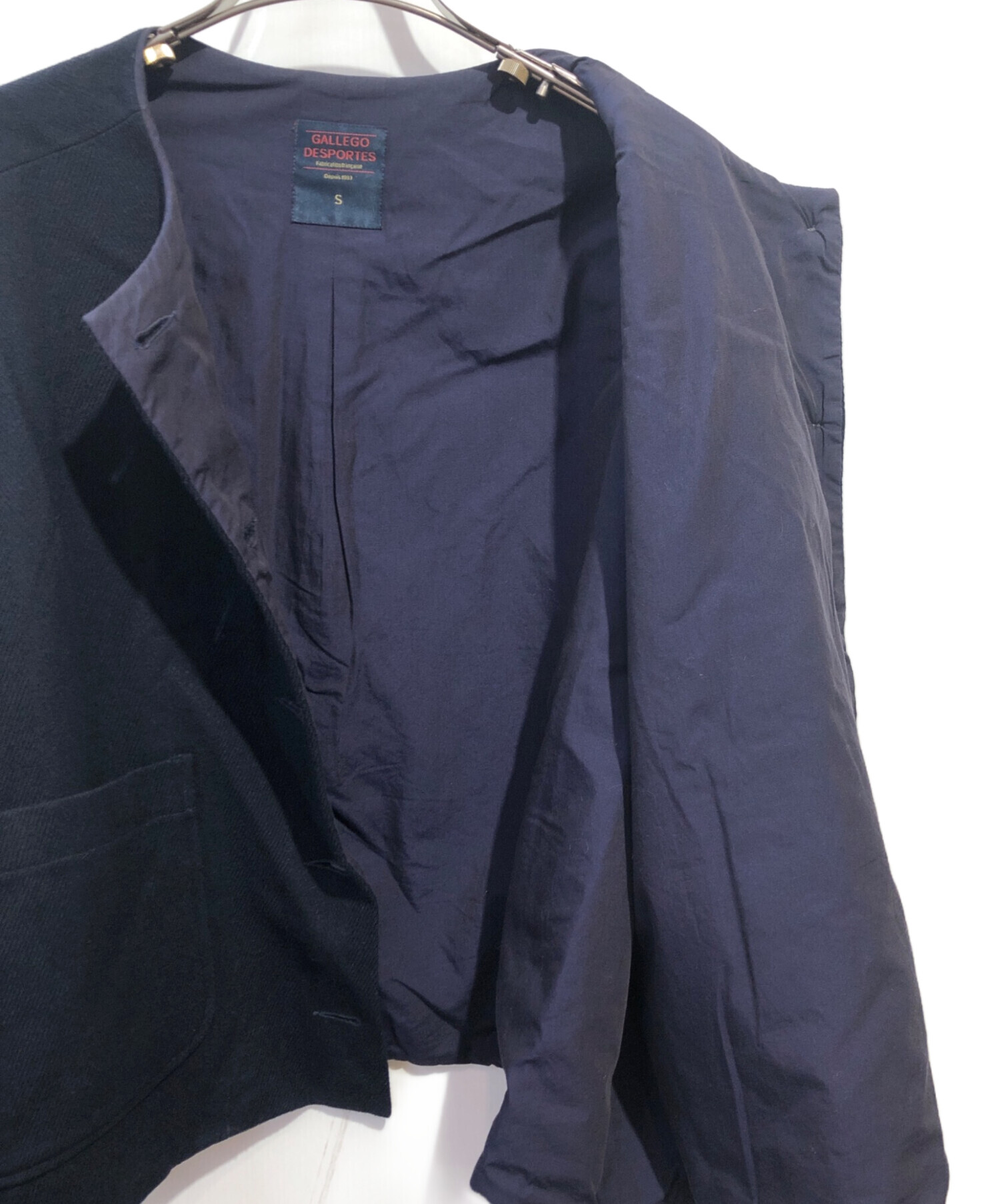 中古・古着通販】GALLEGO DESPORTES (ギャレゴデスポート) lined round collar jacket ネイビー  サイズ:S｜ブランド・古着通販 トレファク公式【TREFAC FASHION】スマホサイト