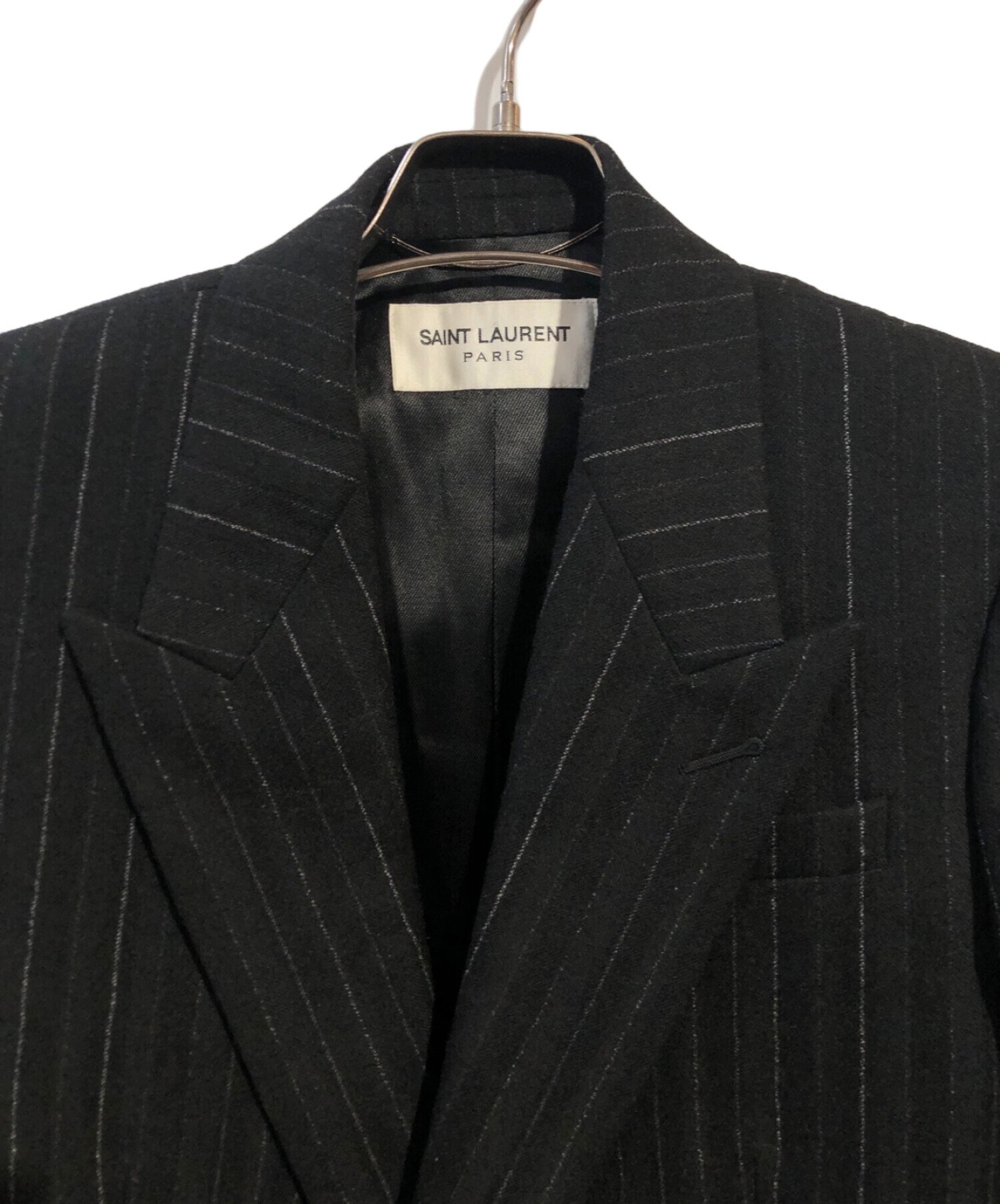 中古・古着通販】Saint Laurent Paris (サンローランパリ) ストライプ ダブルブレストジャケット ブラック サイズ:44｜ブランド・古着通販  トレファク公式【TREFAC FASHION】スマホサイト