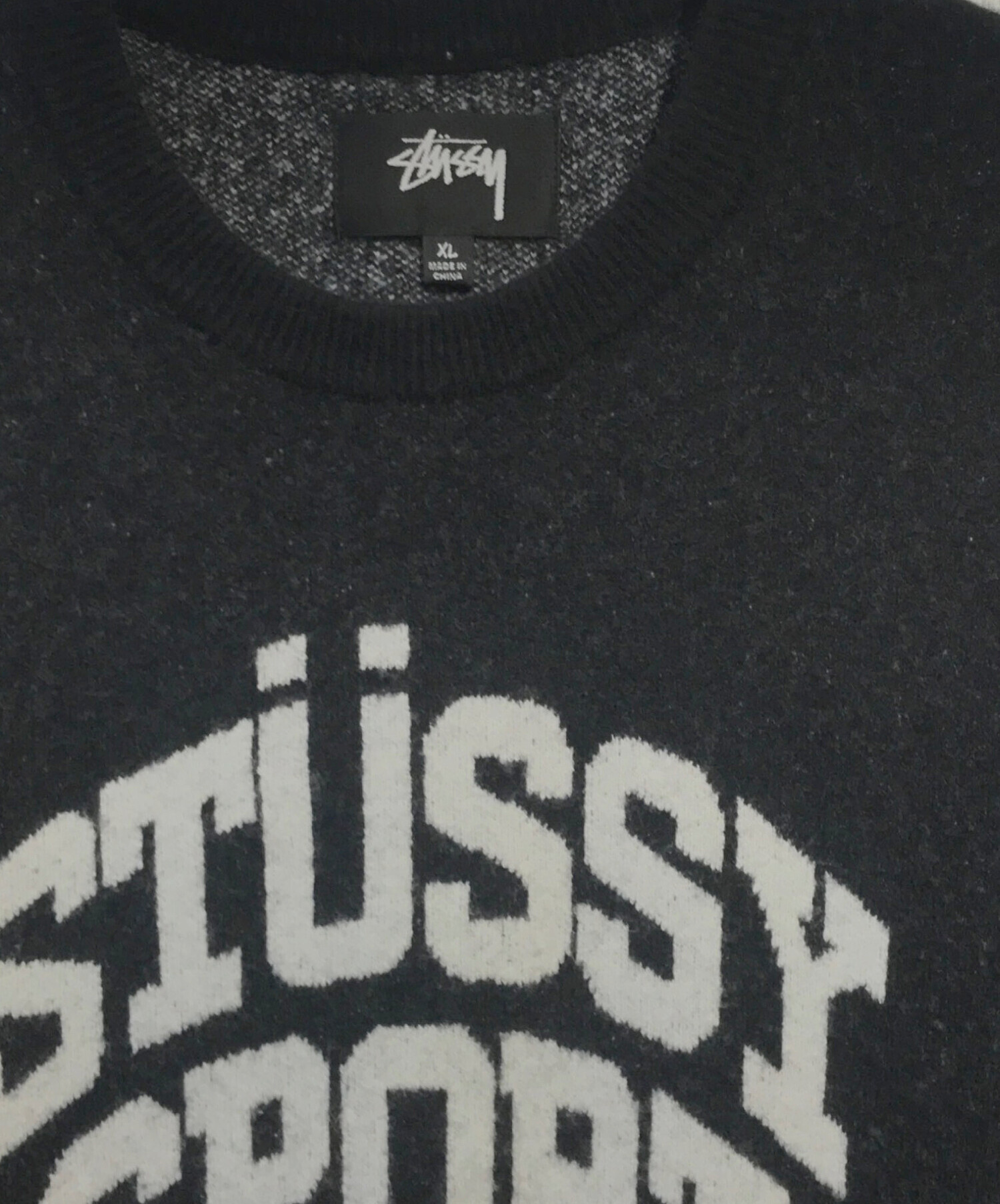 stussy (ステューシー) STUSSY SPORT カシミヤ混ニットセーター ブラック サイズ:XL