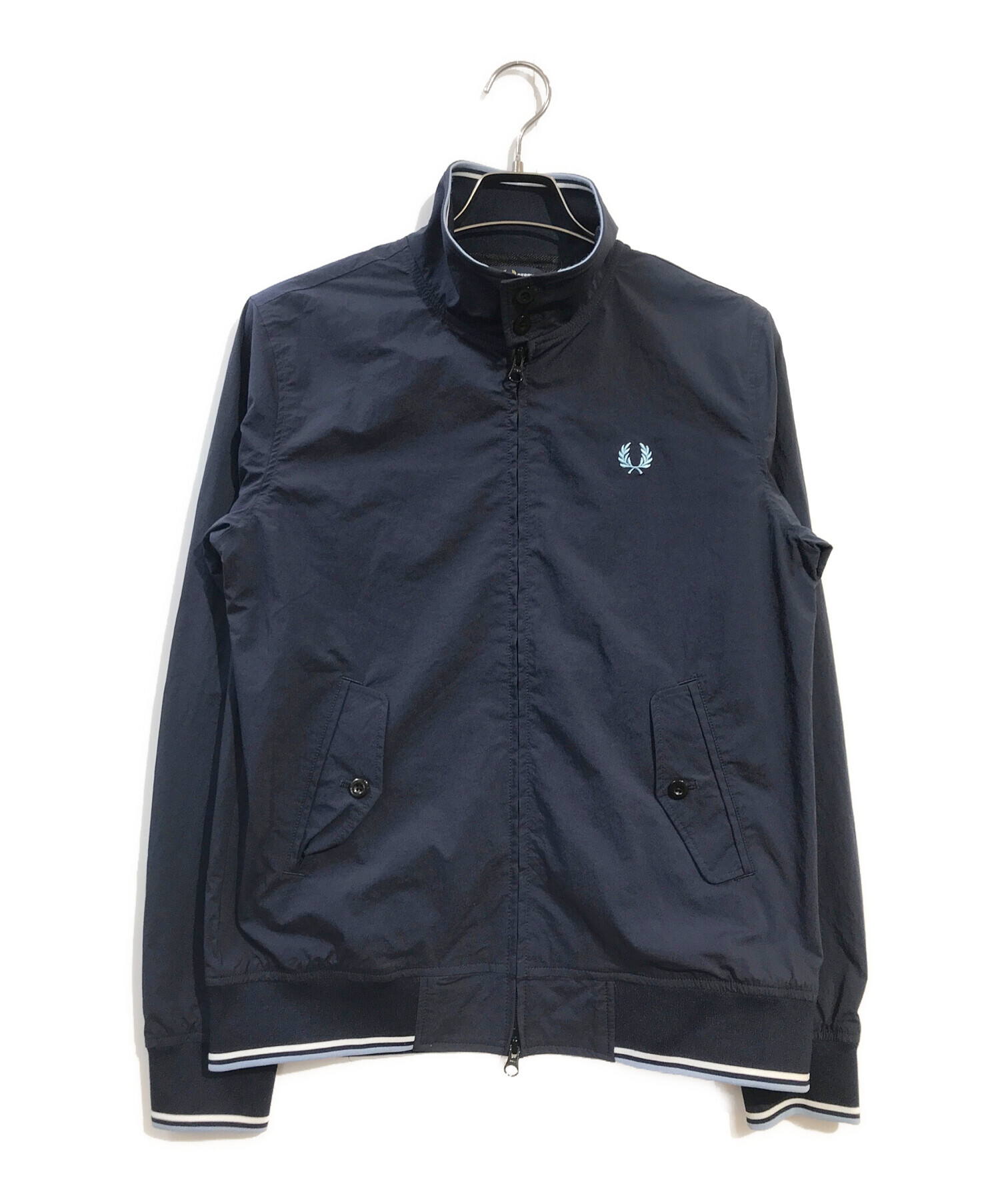 FRED PERRY (フレッドペリー) BEAMS (ビームス) ナイロンハリントンジャケット ネイビー サイズ:M