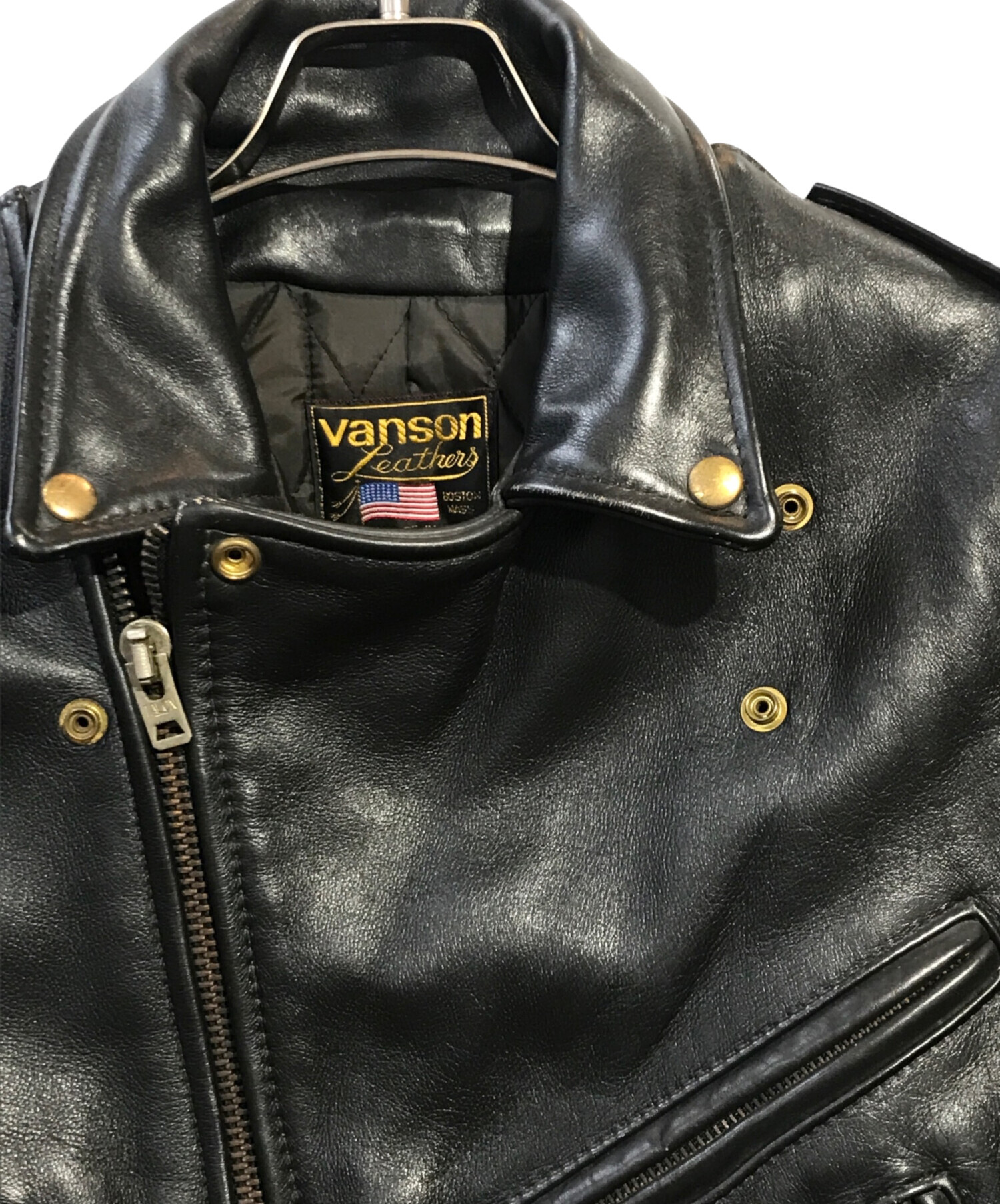 中古・古着通販】VANSON (バンソン) C2ダブルライダースジャケット ブラック サイズ:36｜ブランド・古着通販 トレファク公式【TREFAC  FASHION】スマホサイト