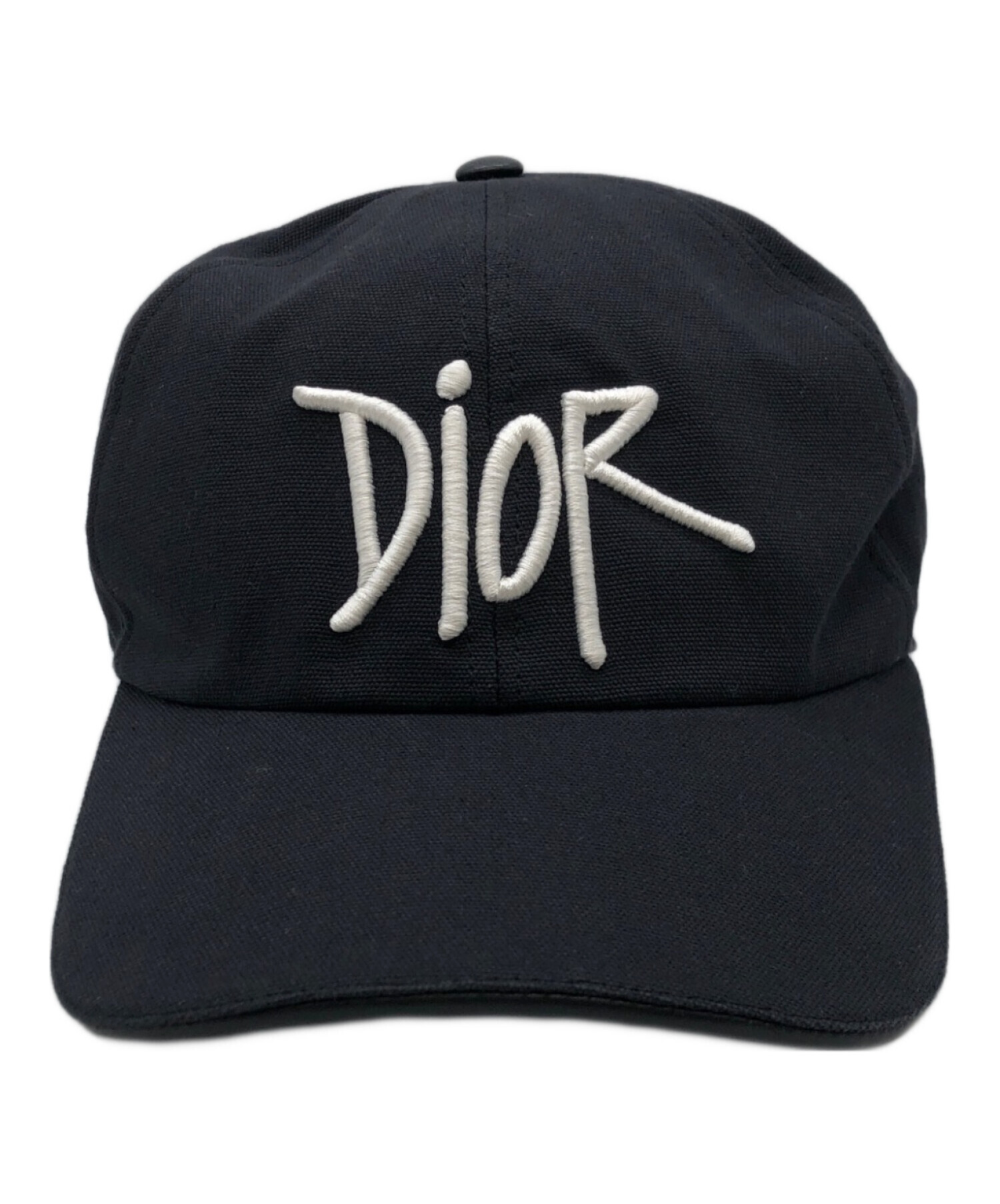 中古・古着通販】DIOR (ディオール) stussy (ステューシー) ロゴ刺繍キャップ ブラック｜ブランド・古着通販 トレファク公式【TREFAC  FASHION】スマホサイト