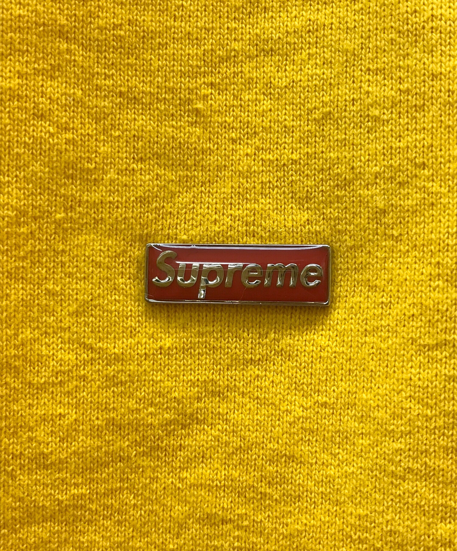 Supreme (シュプリーム) エナメル スモールボックスロゴ スウェット パーカー イエロー サイズ:XL