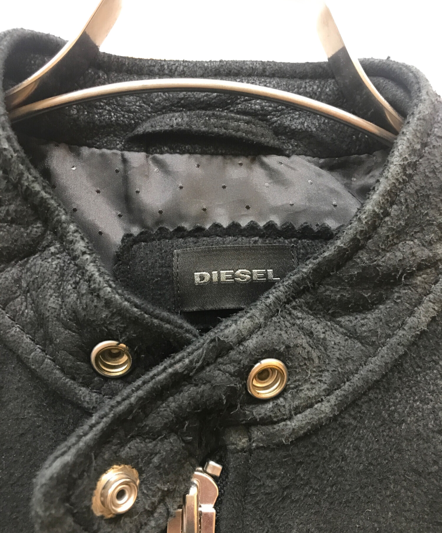 中古・古着通販】DIESEL (ディーゼル) スウェードレザージャケット ブラック サイズ:S｜ブランド・古着通販 トレファク公式【TREFAC  FASHION】スマホサイト