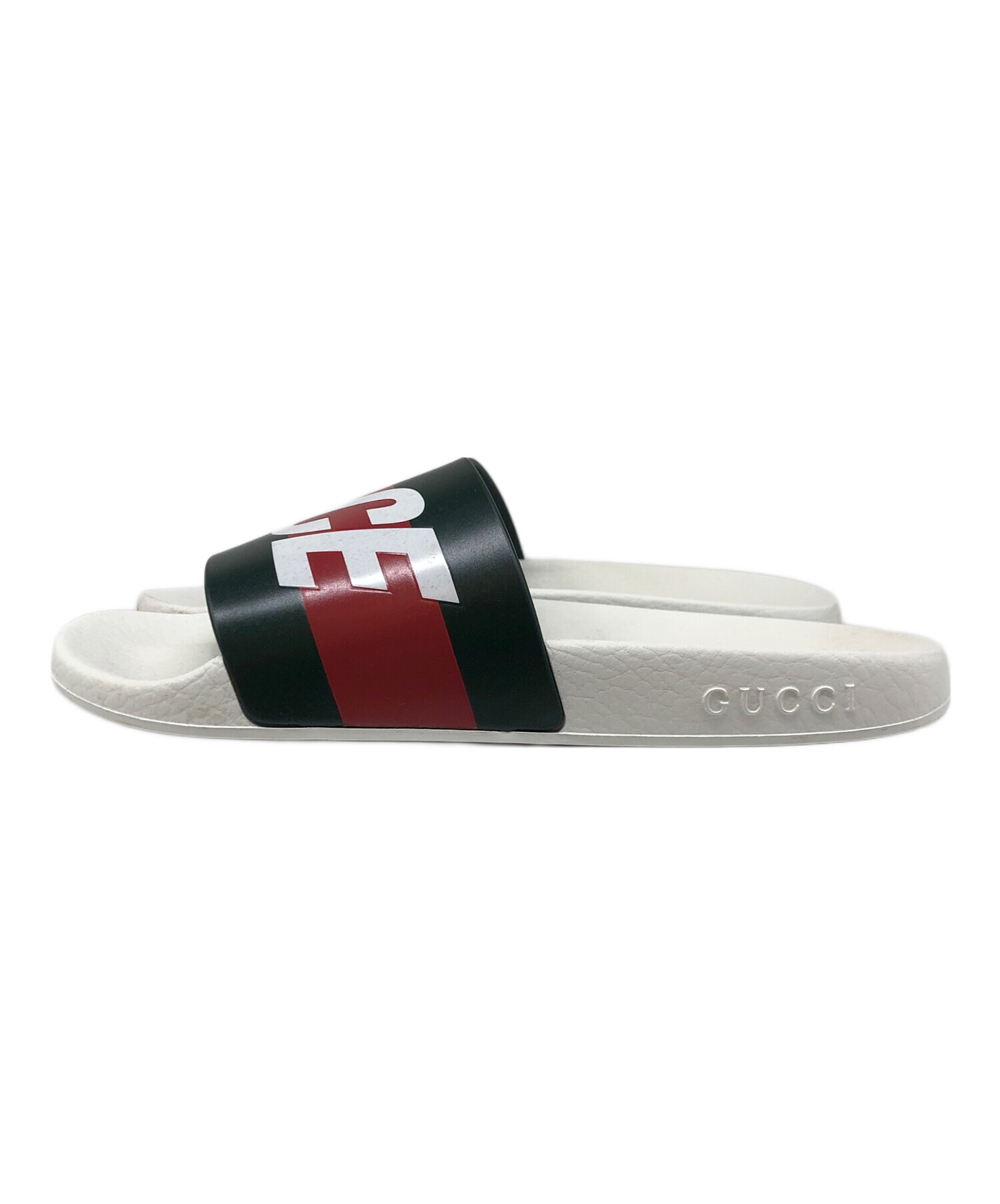 GUCCI (グッチ) palace slides ロゴラバーサンダル ホワイト サイズ:記載なし