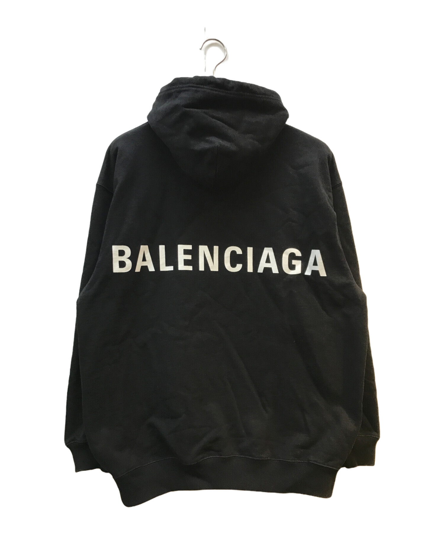 中古・古着通販】BALENCIAGA (バレンシアガ) バックロゴプリントパーカー ブラック サイズ:XS｜ブランド・古着通販  トレファク公式【TREFAC FASHION】スマホサイト