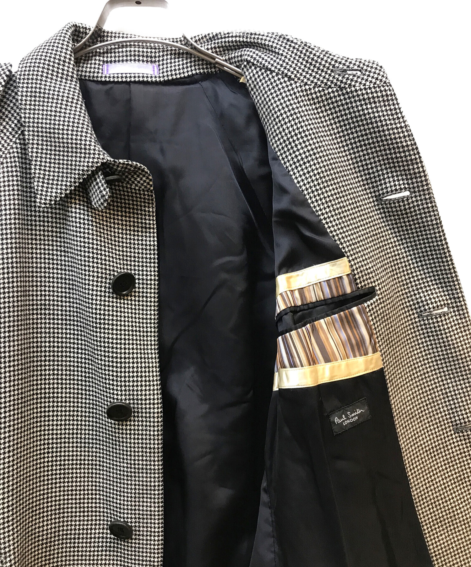 中古・古着通販】Paul Smith London (ポールスミスロンドン) ウールコート ホワイト×ブラック サイズ:M｜ブランド・古着通販  トレファク公式【TREFAC FASHION】スマホサイト