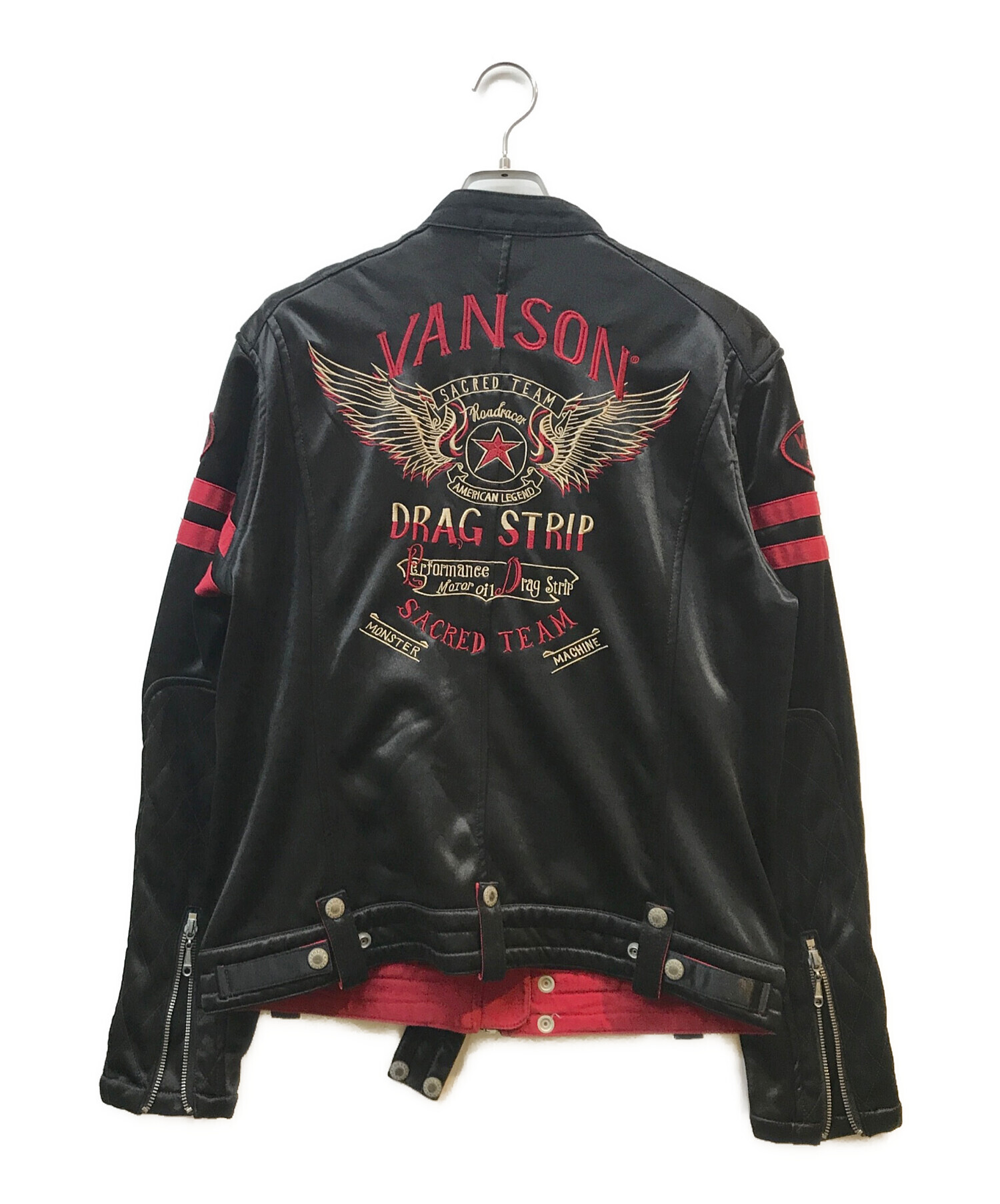 中古・古着通販】VANSON (バンソン) ナイロンシングルライダースジャケット ブラック サイズ:XL｜ブランド・古着通販  トレファク公式【TREFAC FASHION】スマホサイト