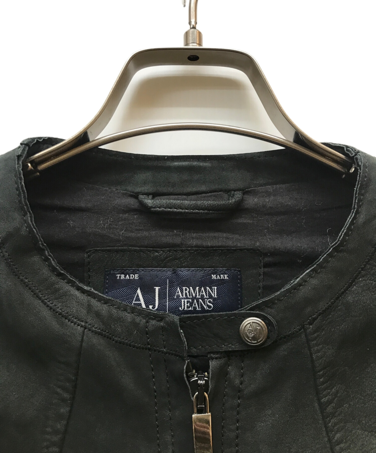 中古・古着通販】ARMANI JEANS (アルマーニジーンズ) シープレザーライダースジャケット ブラック サイズ:M｜ブランド・古着通販  トレファク公式【TREFAC FASHION】スマホサイト