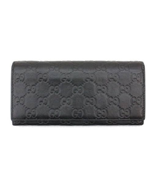 中古・古着通販】GUCCI (グッチ) 2つ折り財布 ブラック グッチシマ