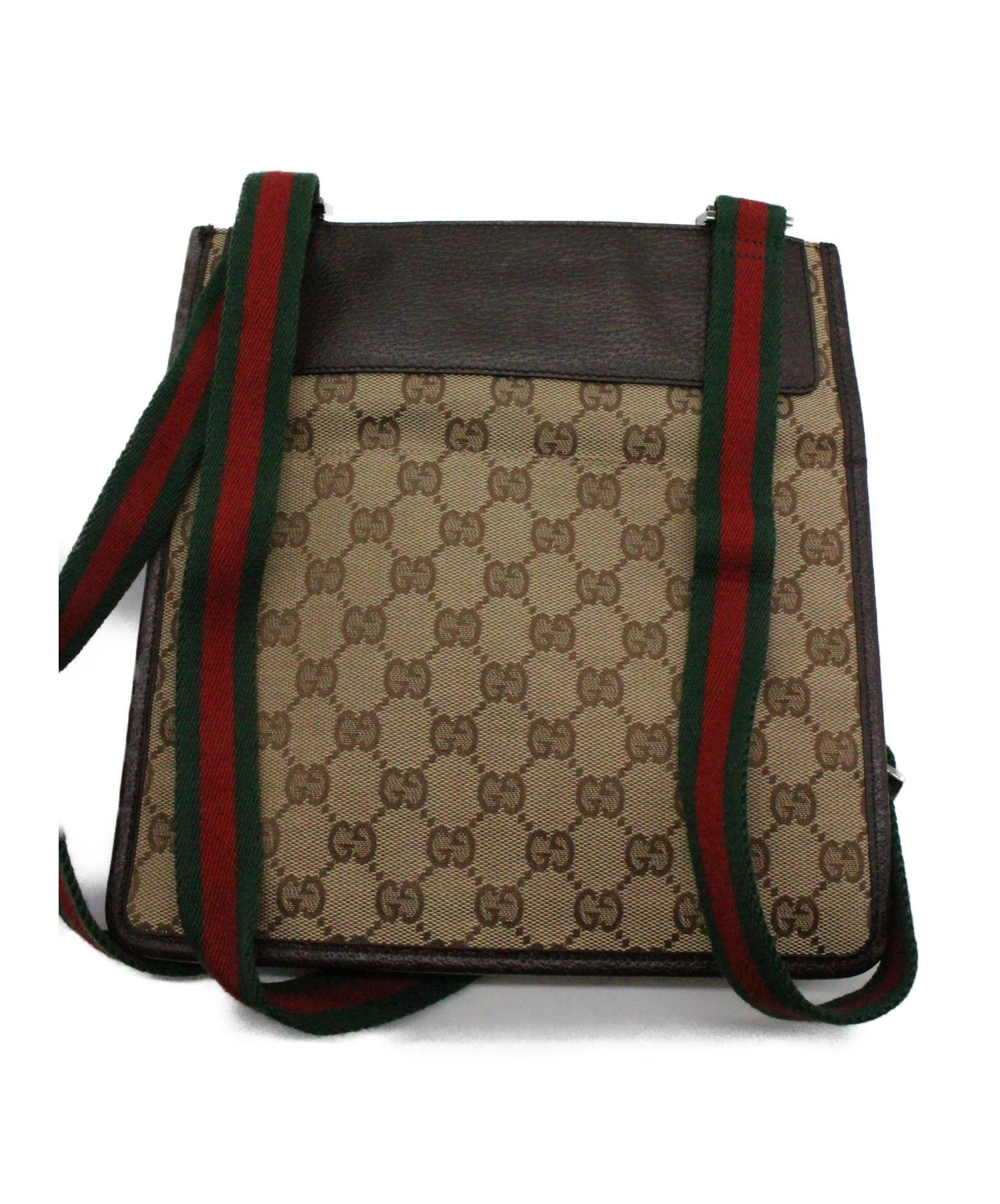 グッチ GUCCI GGキャンバス ショルダーバッグ ベージュ 茶 27639 - バッグ