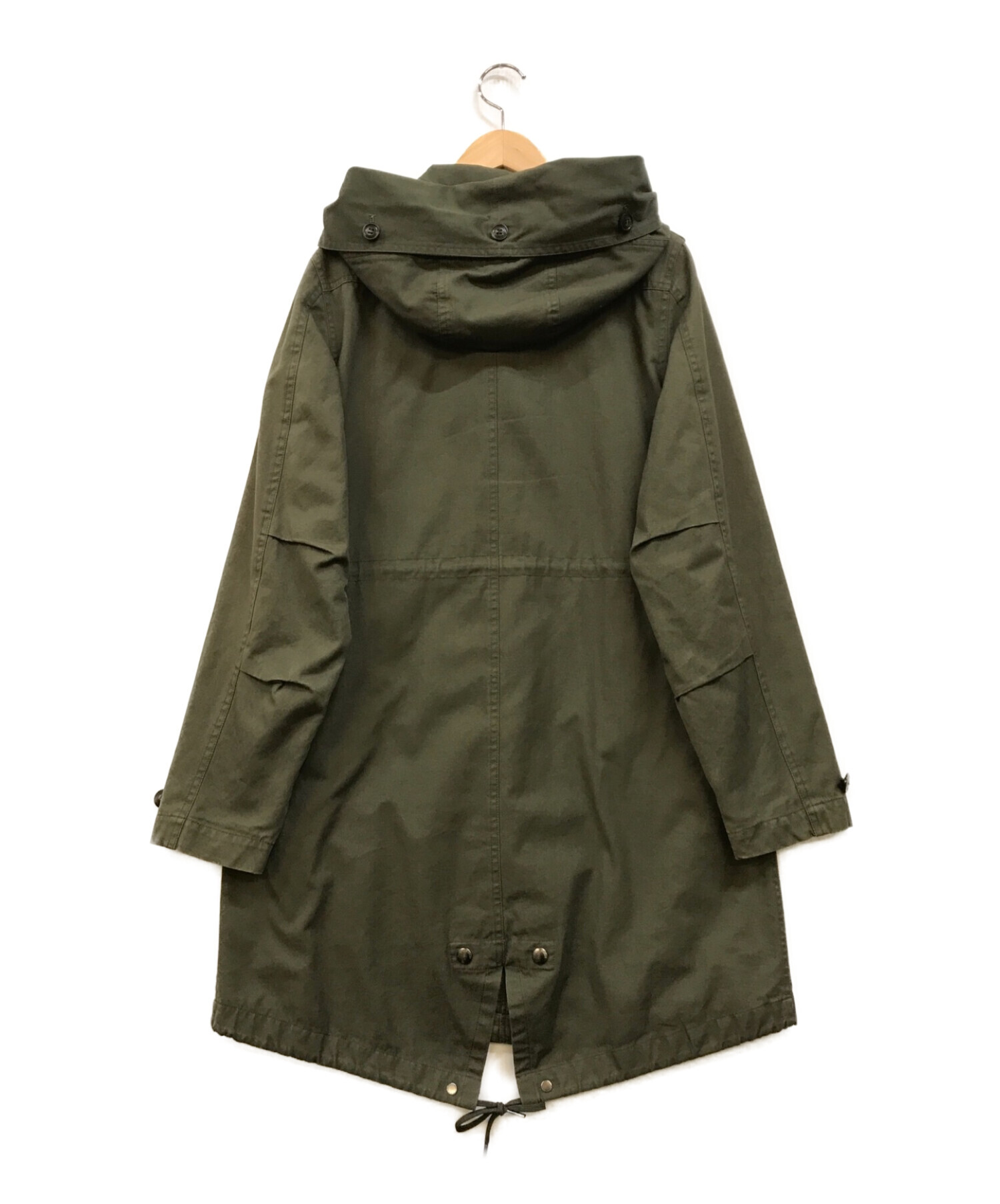 WOOLRICH (ウールリッチ) ラビットファー中綿ライナーモッズコート カーキ サイズ:XS