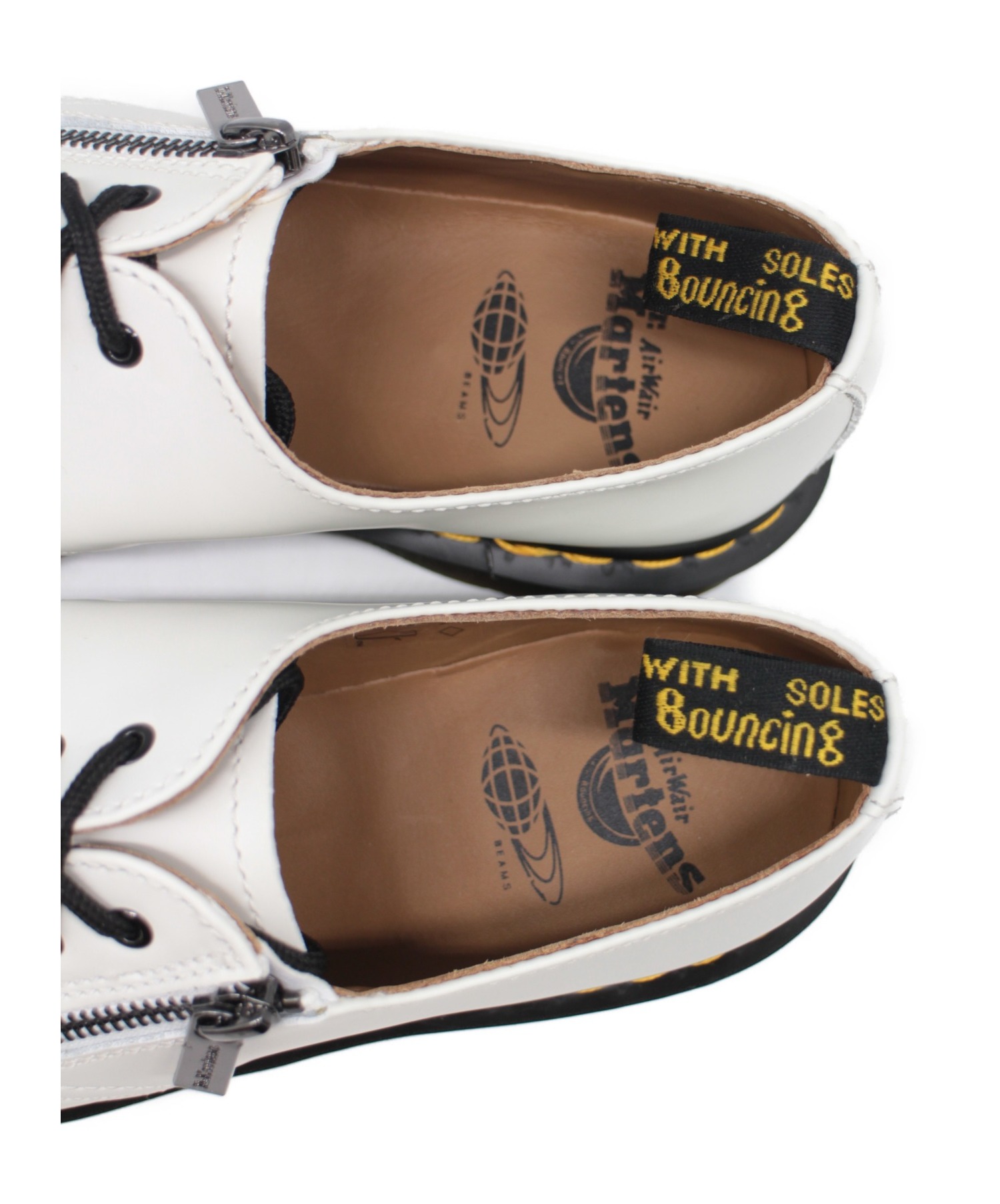 Dr.Martens×RAY BEAMS (ドクターマーチン×ビームス) 別注 SLANTING ZIP 2WAY 3HOLE ホワイト サイズ:UK6