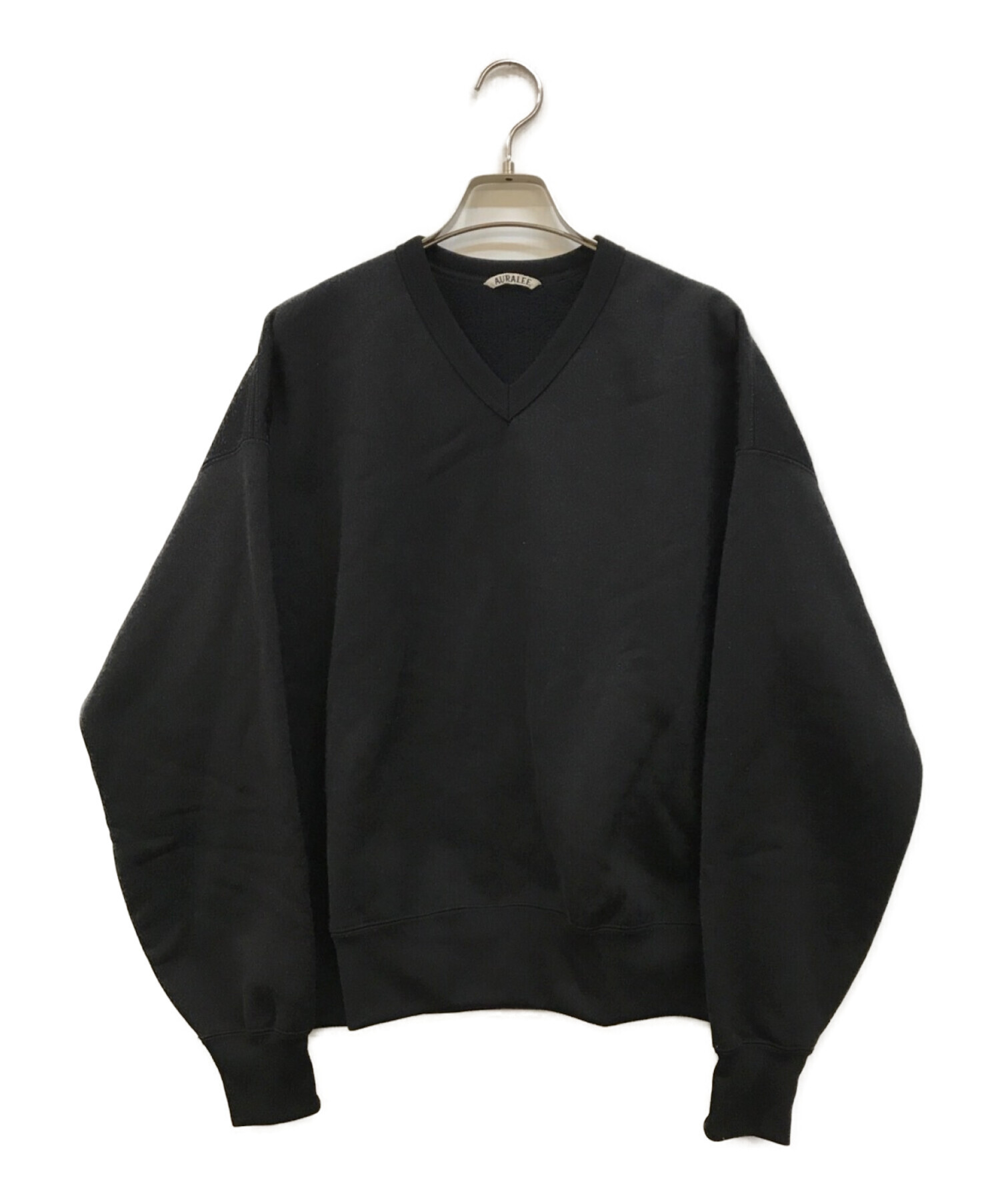 AURALEE BAGGY POLYESTER SWEAT BLACK-