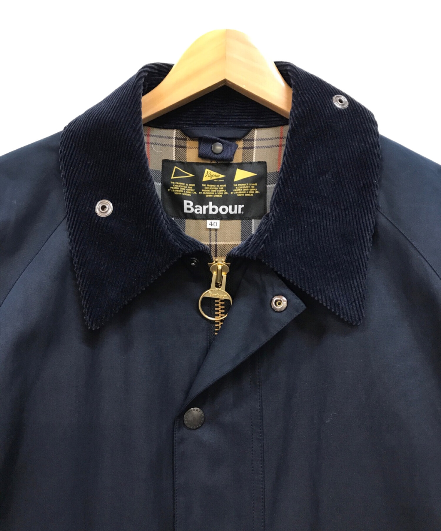 Barbour × Pilgrim Surf+Supply (バブアー×ピルグリム サーフ+サプライ) 別注 BURGHLEY ネイビー サイズ:40