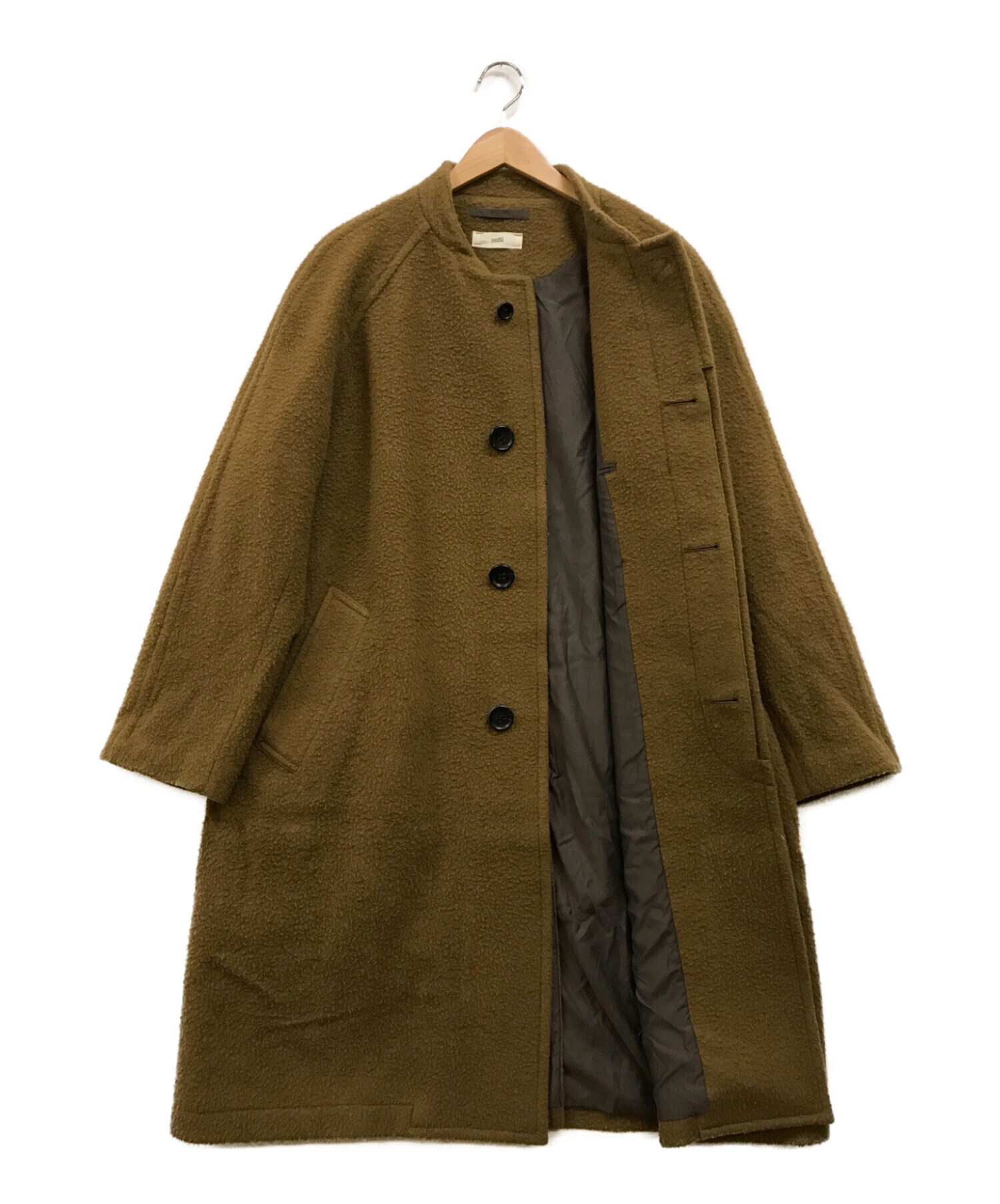 【中古・古着通販】UNFIL (アンフィル) NAPPED WOOL-MELTON BAND COLLAR COAT ブラウン  サイズ:4｜ブランド・古着通販 トレファク公式【TREFAC FASHION】スマホサイト