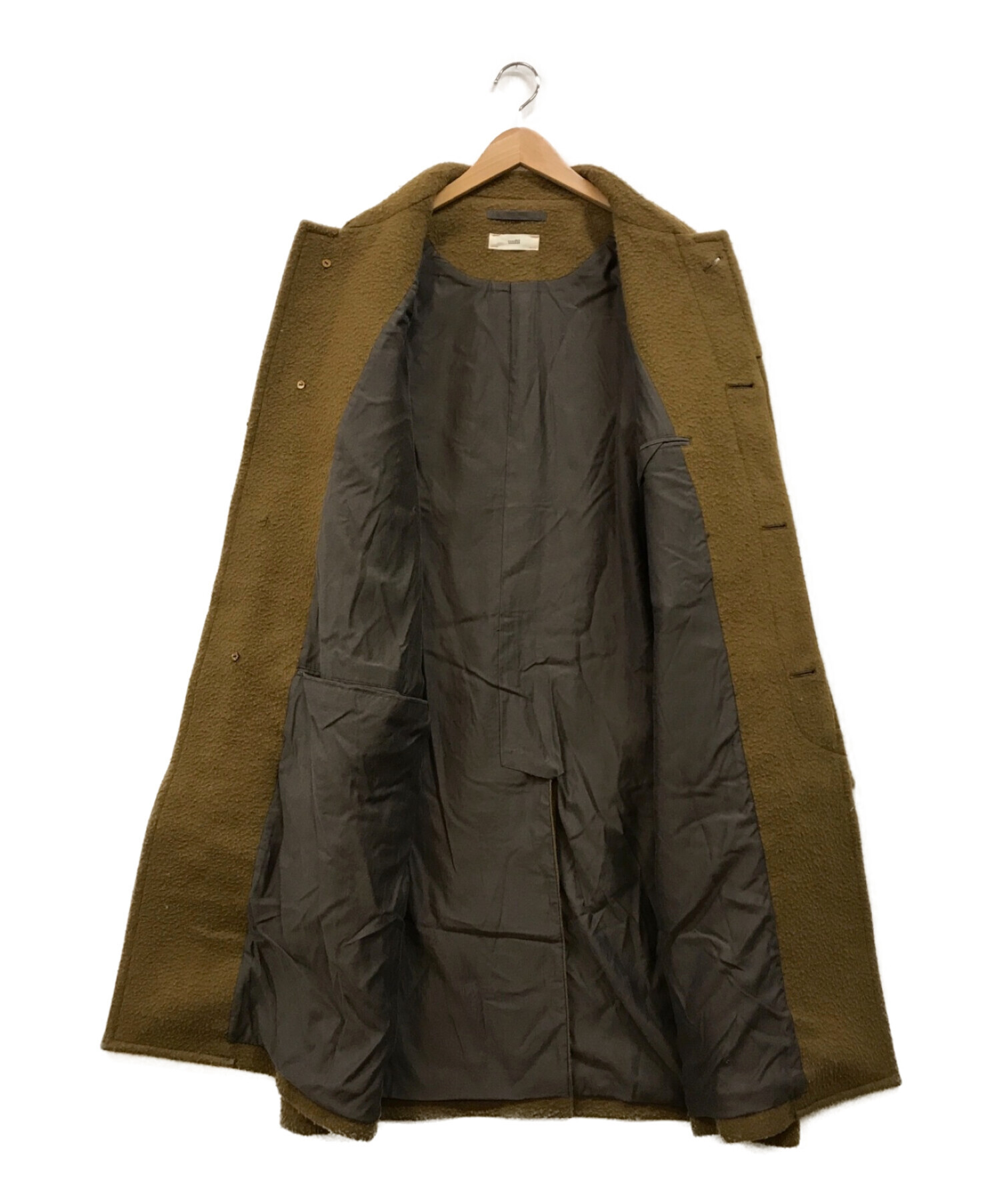 中古・古着通販】UNFIL (アンフィル) NAPPED WOOL-MELTON BAND COLLAR COAT ブラウン  サイズ:4｜ブランド・古着通販 トレファク公式【TREFAC FASHION】スマホサイト