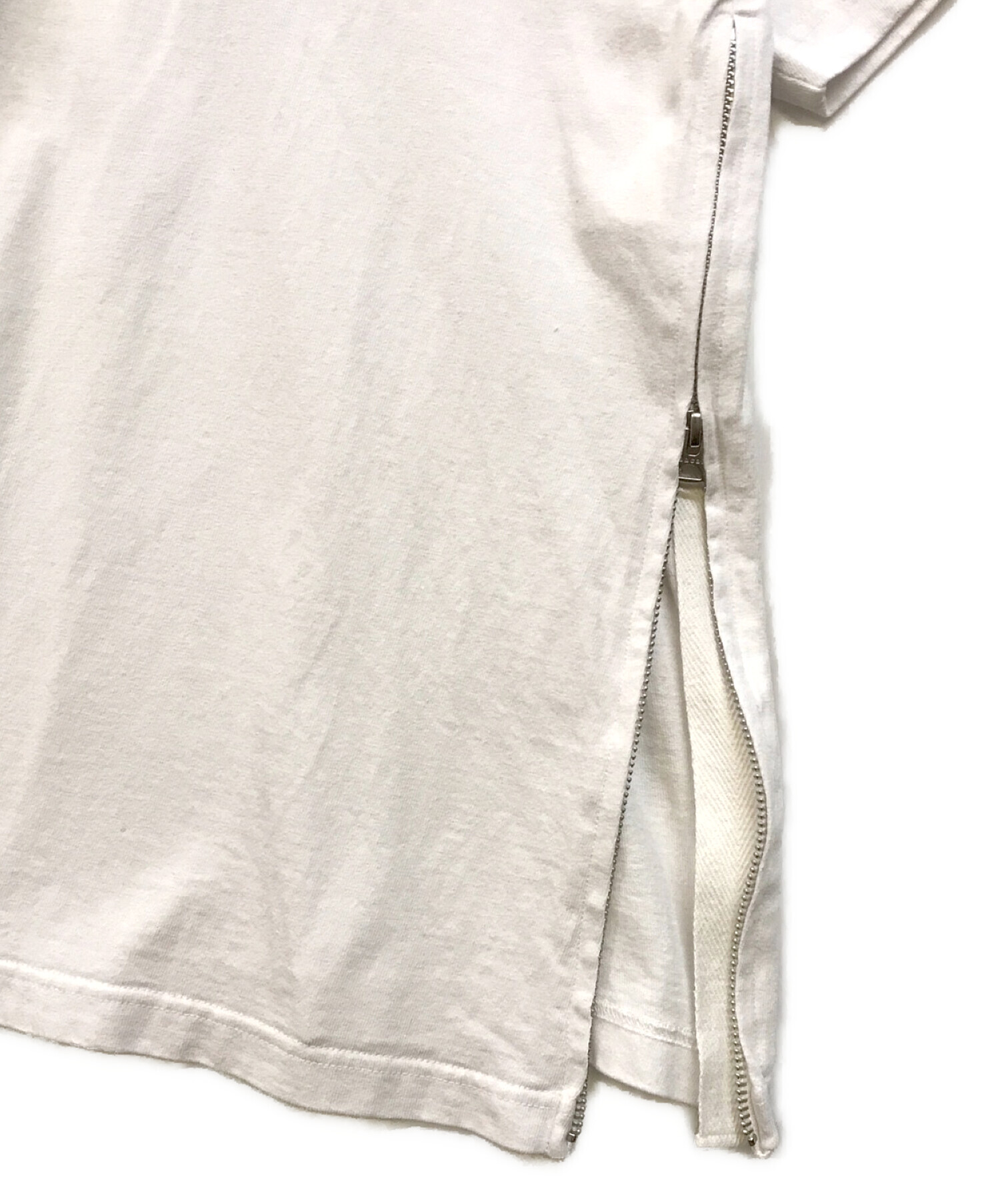 sacai (サカイ) SIDE ZIP COTTON T SHIRT ホワイト サイズ:3