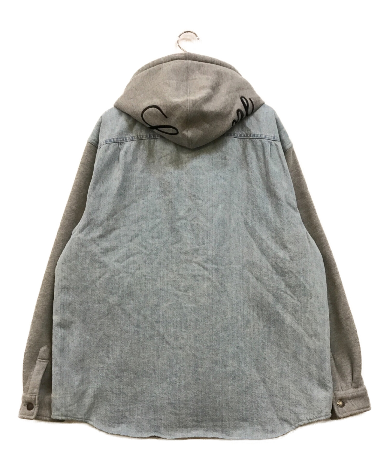 Fleece Hooded Denim Shirt