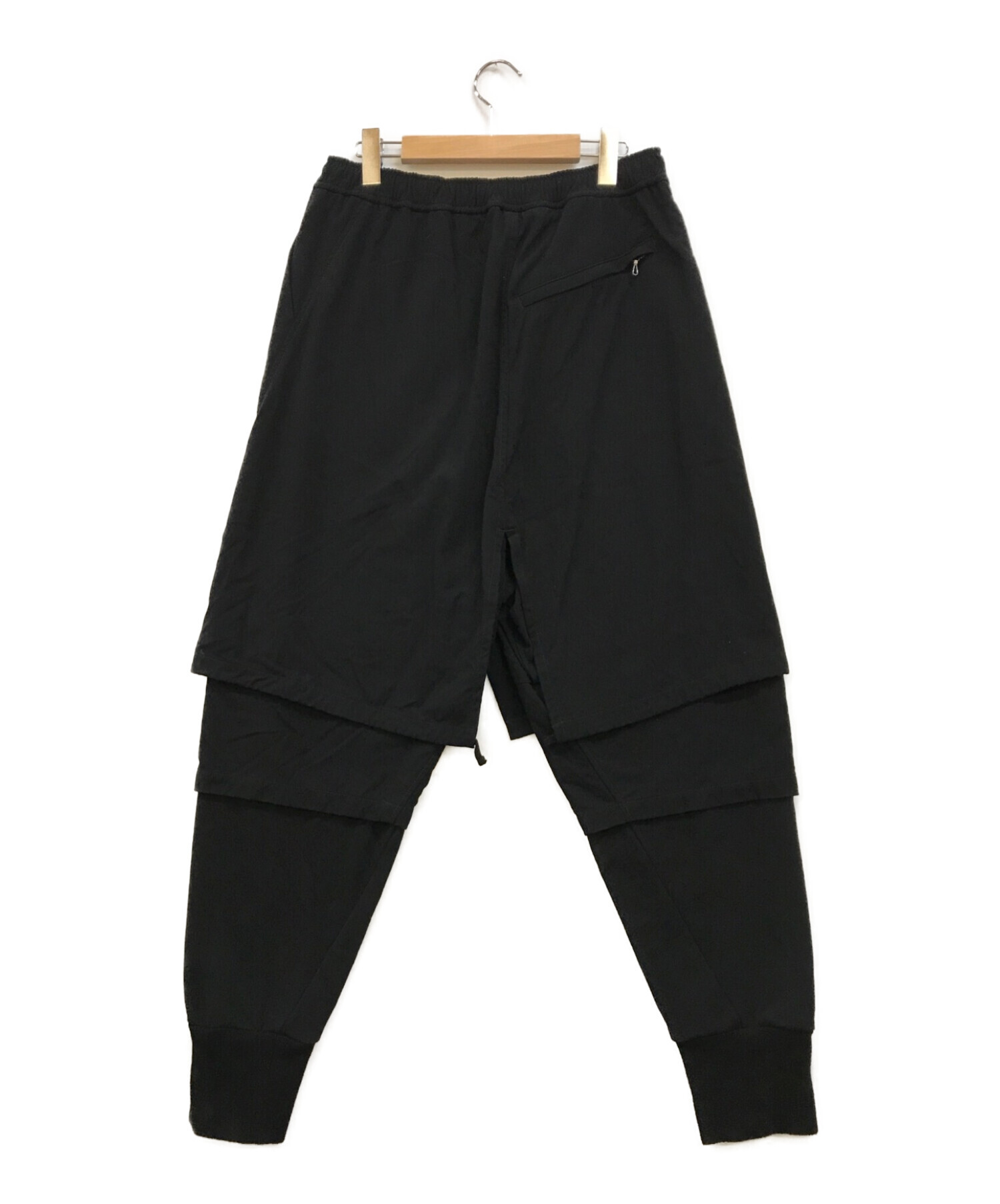 中古・古着通販】JULIUS (ユリウス) CONTRAST LAYERED PANTS ブラック