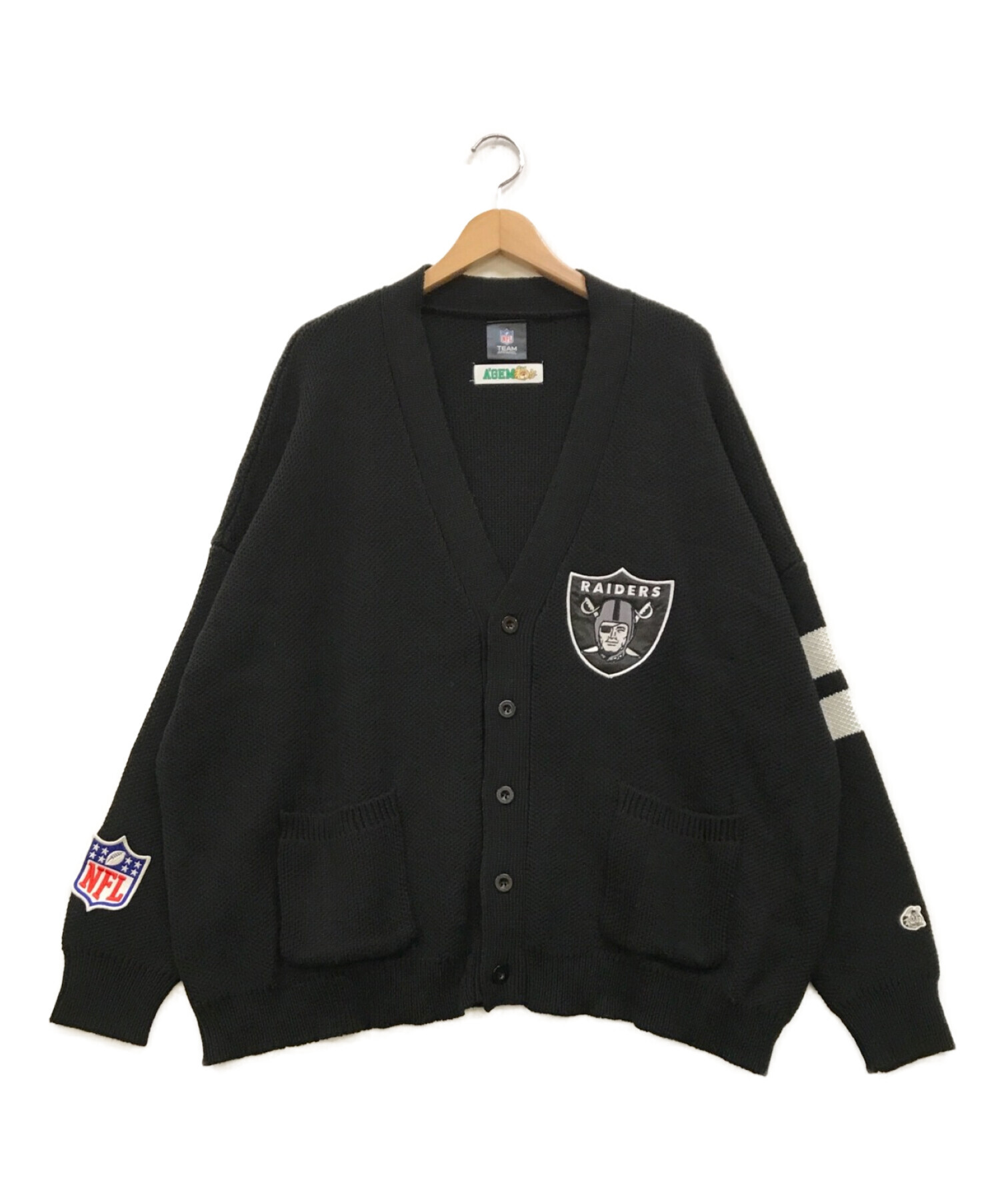 A'gem (エージェム) NFL×A'gem KNIT CARDIGAN ブラック×ホワイト サイズ:FREE