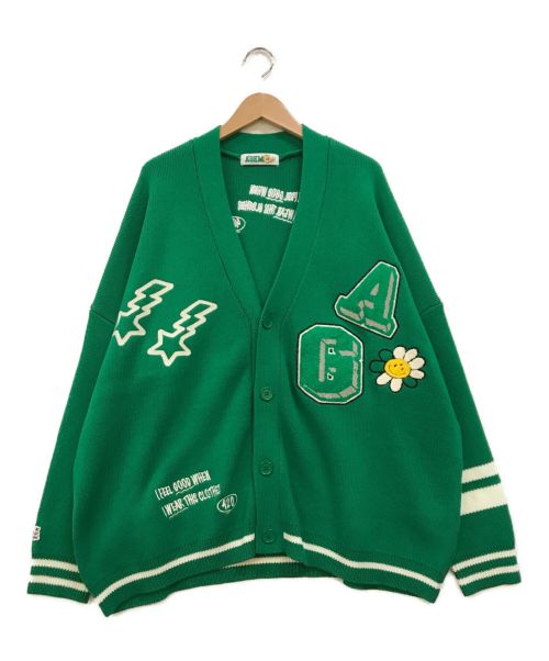 【中古・古着通販】A'gem (エージェム) STAR CARDIGAN グリーン