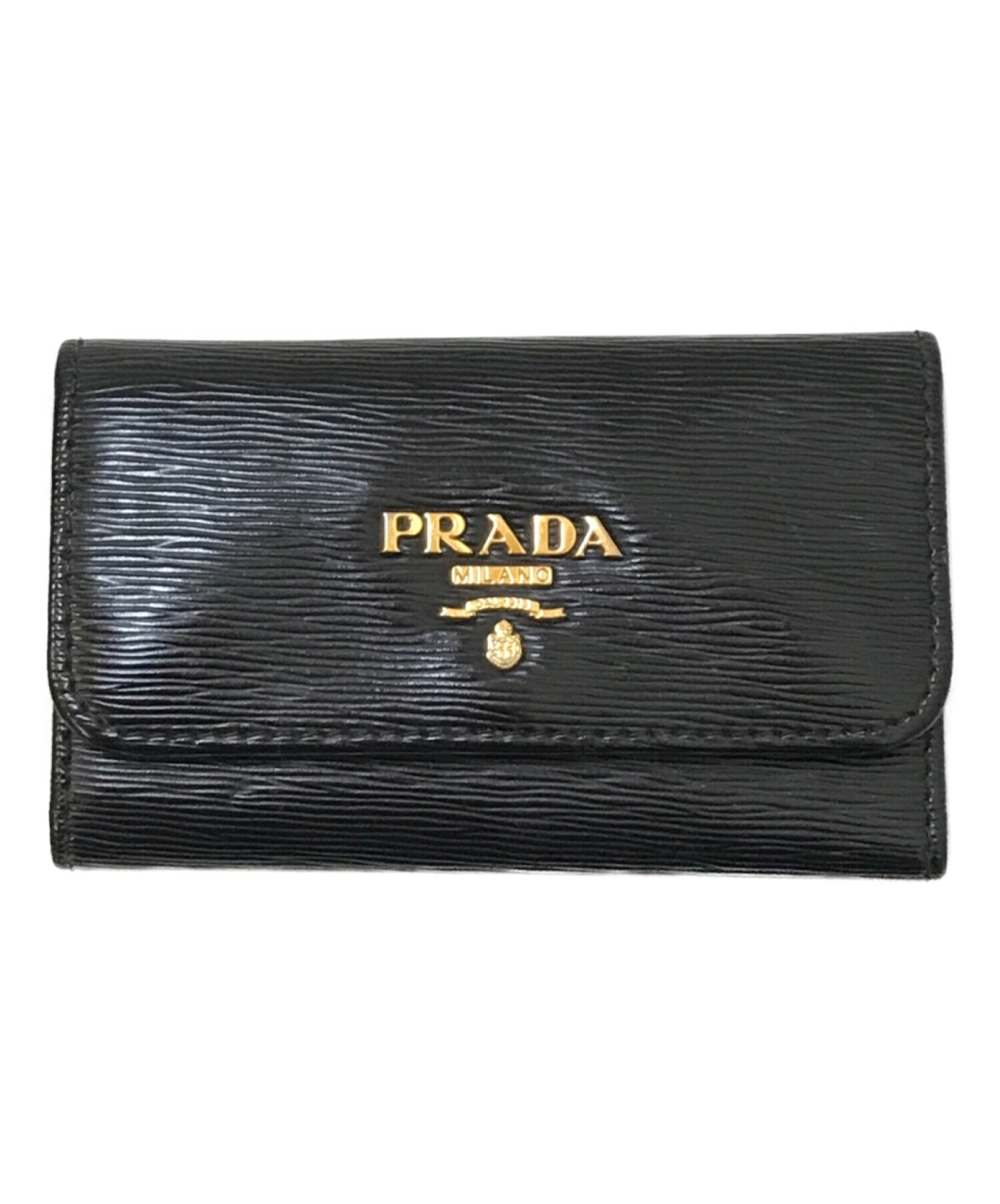 PRADA (プラダ) サフィアーノ 6連キーケース フック ブラック