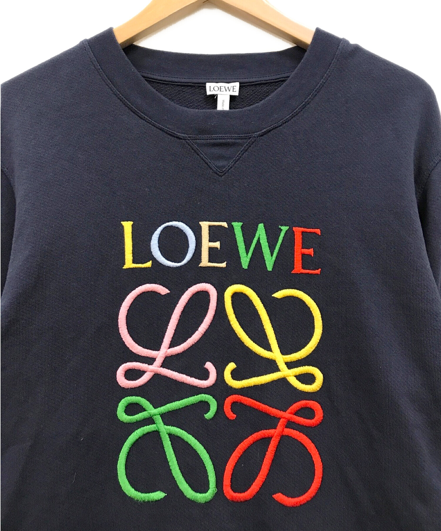 LOEWE (ロエベ) [古着]アナグラム刺繍スウェット ネイビー サイズ:M