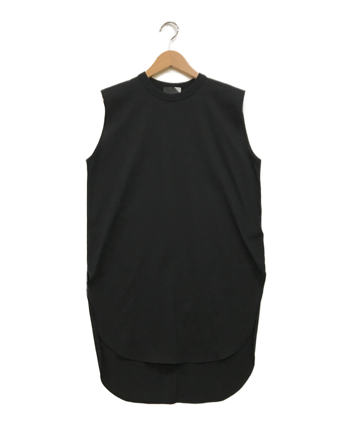 ATON (エイトン) SUVIN AIR SPINNING ROUND HEM TANK TOP ブラック サイズ:2 未使用品