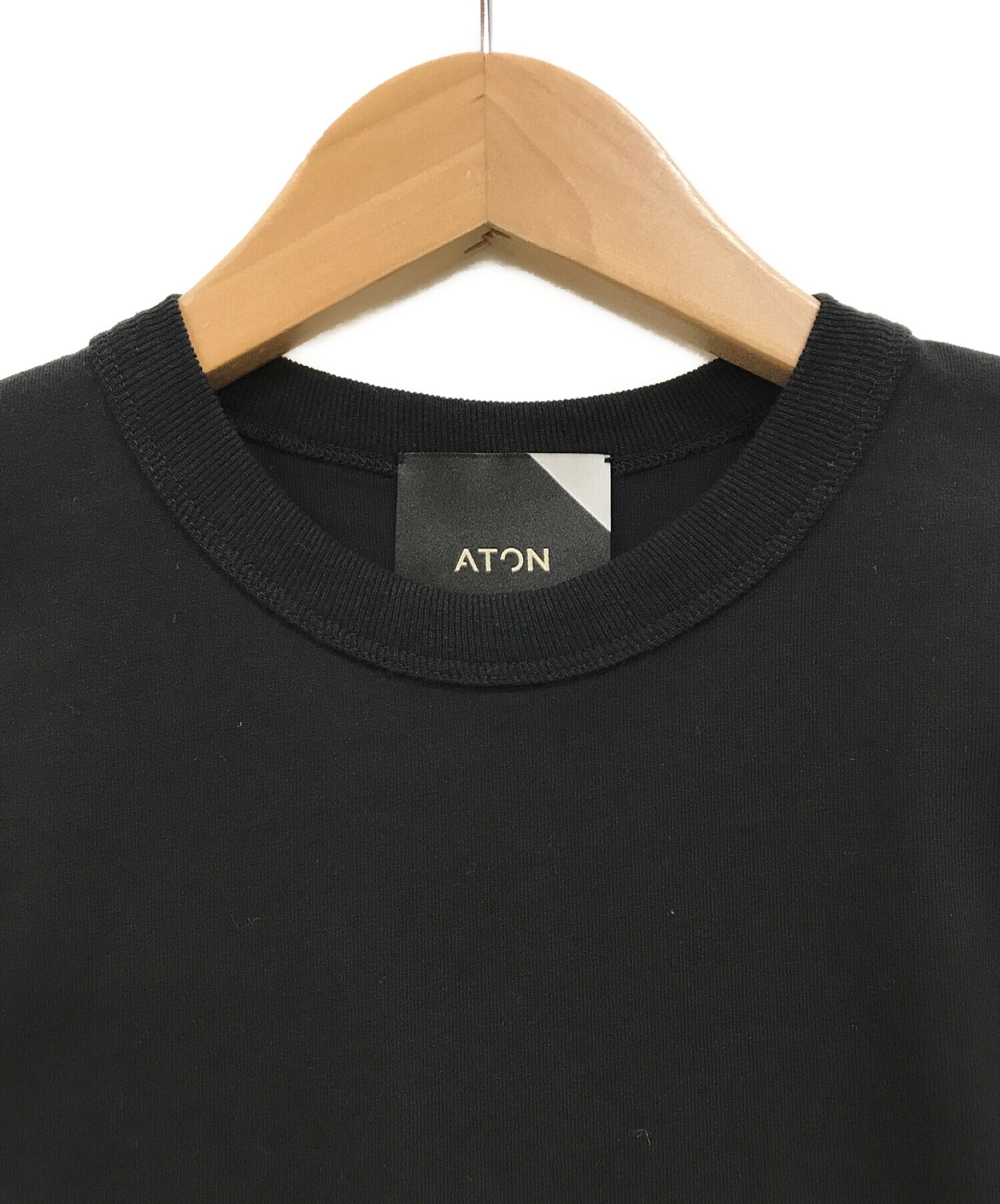 ATON (エイトン) SUVIN AIR SPINNING ROUND HEM TANK TOP ブラック サイズ:2 未使用品