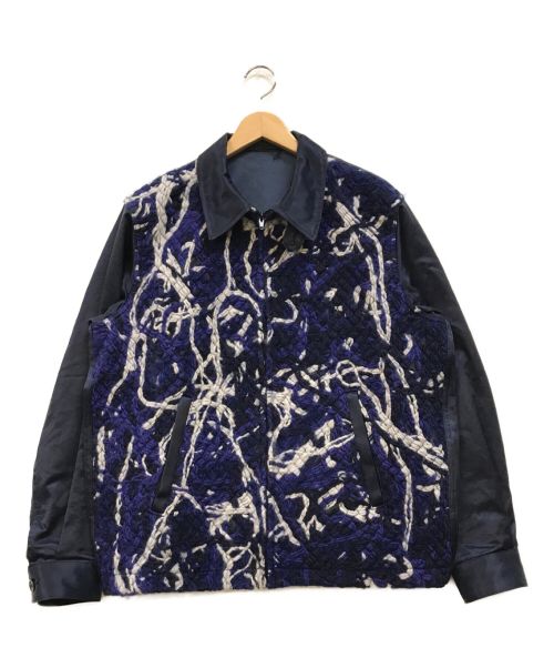 中古・古着通販】KUON (クオン) TANGLED YARN BLOUSON ネイビー サイズ