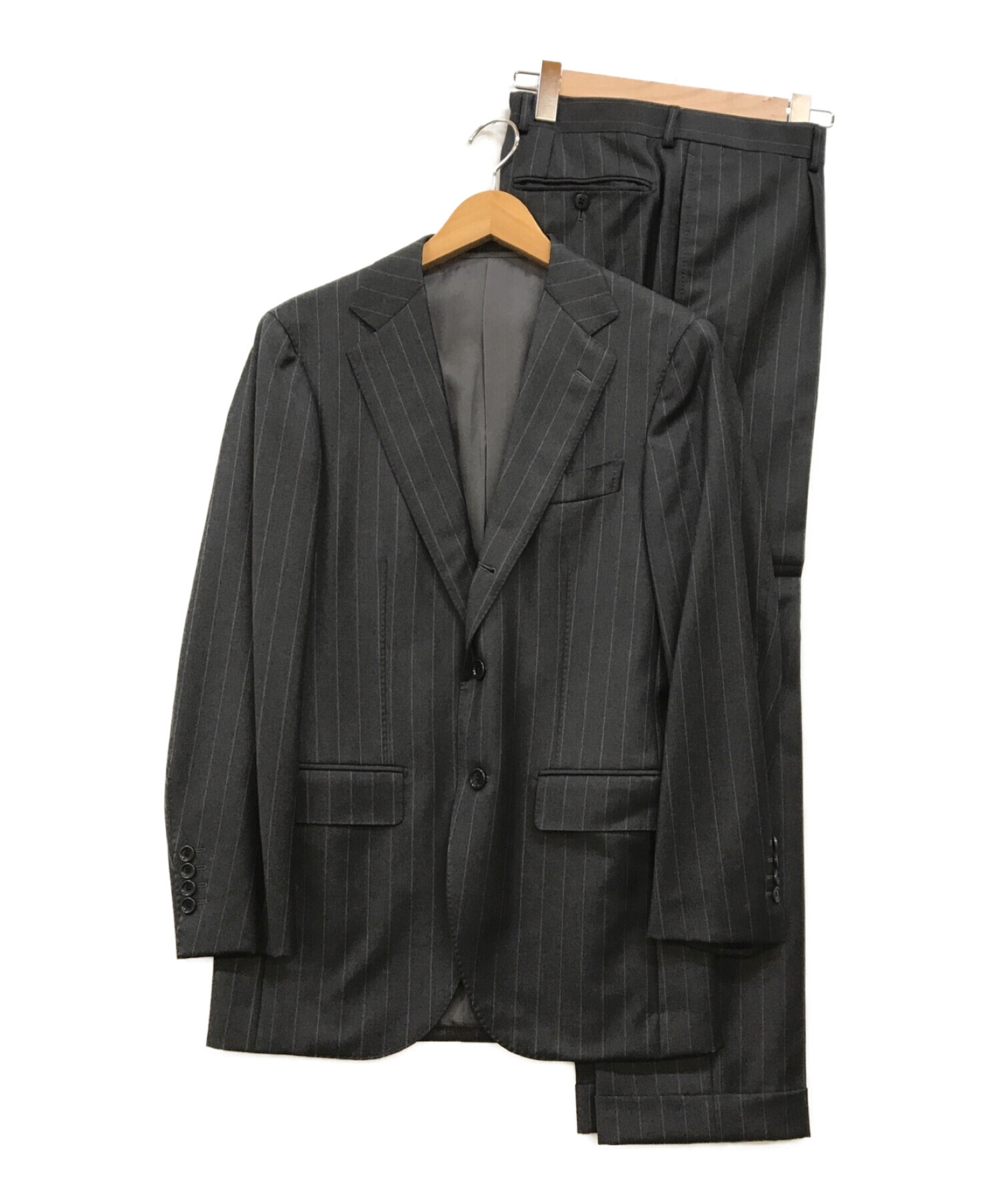 8,358円ビームスbeams スーツ　ブラック　ストライプ　サイズ46